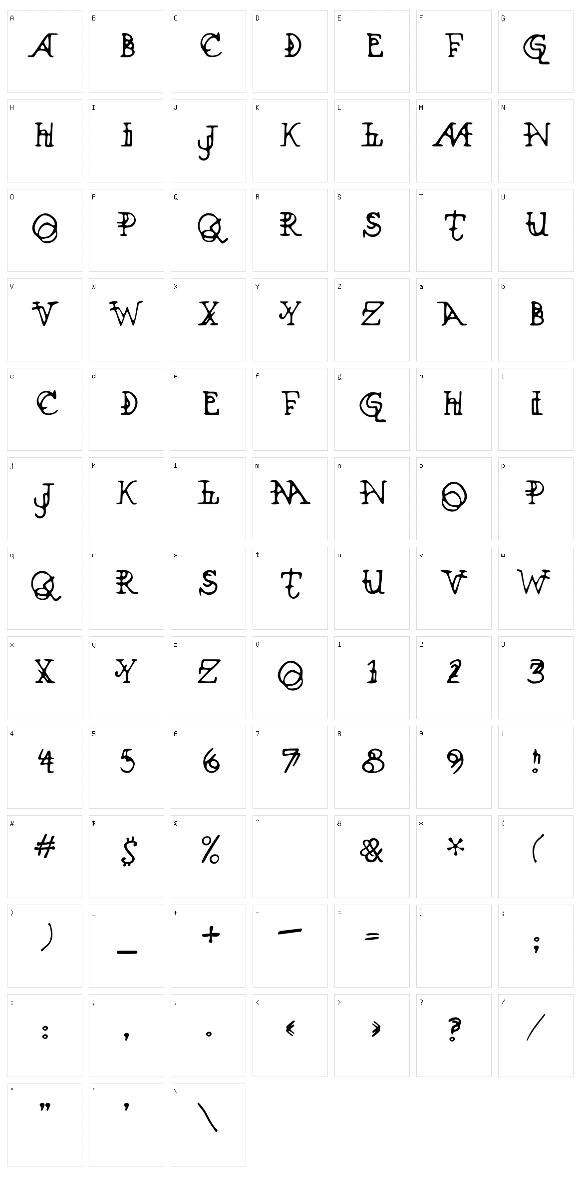 Xenowort Character Set