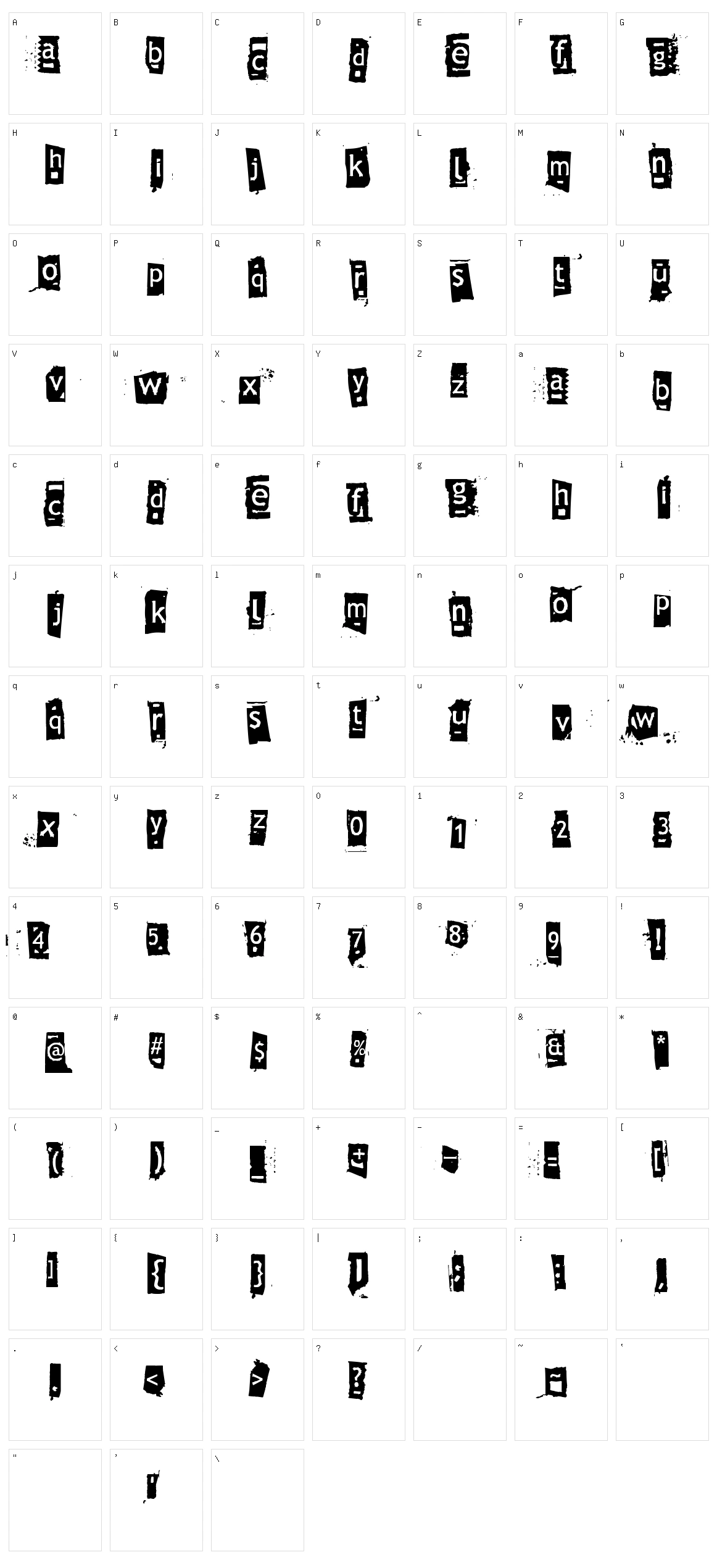 Znort3000 Character Set
