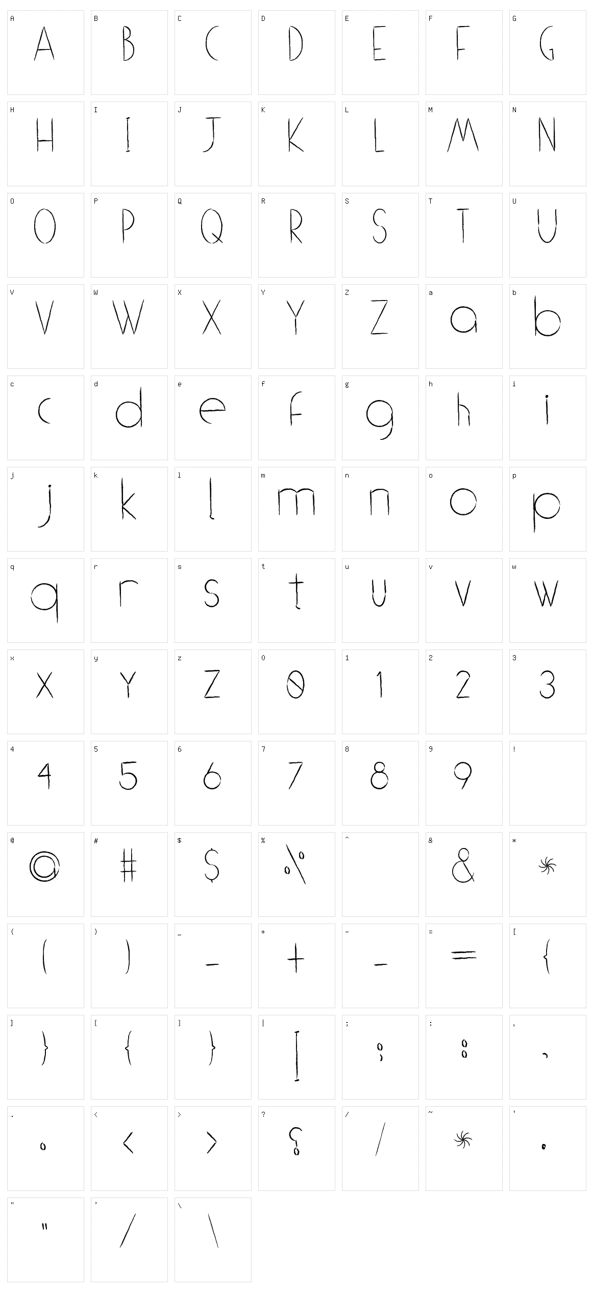 O Brushhh Character Set