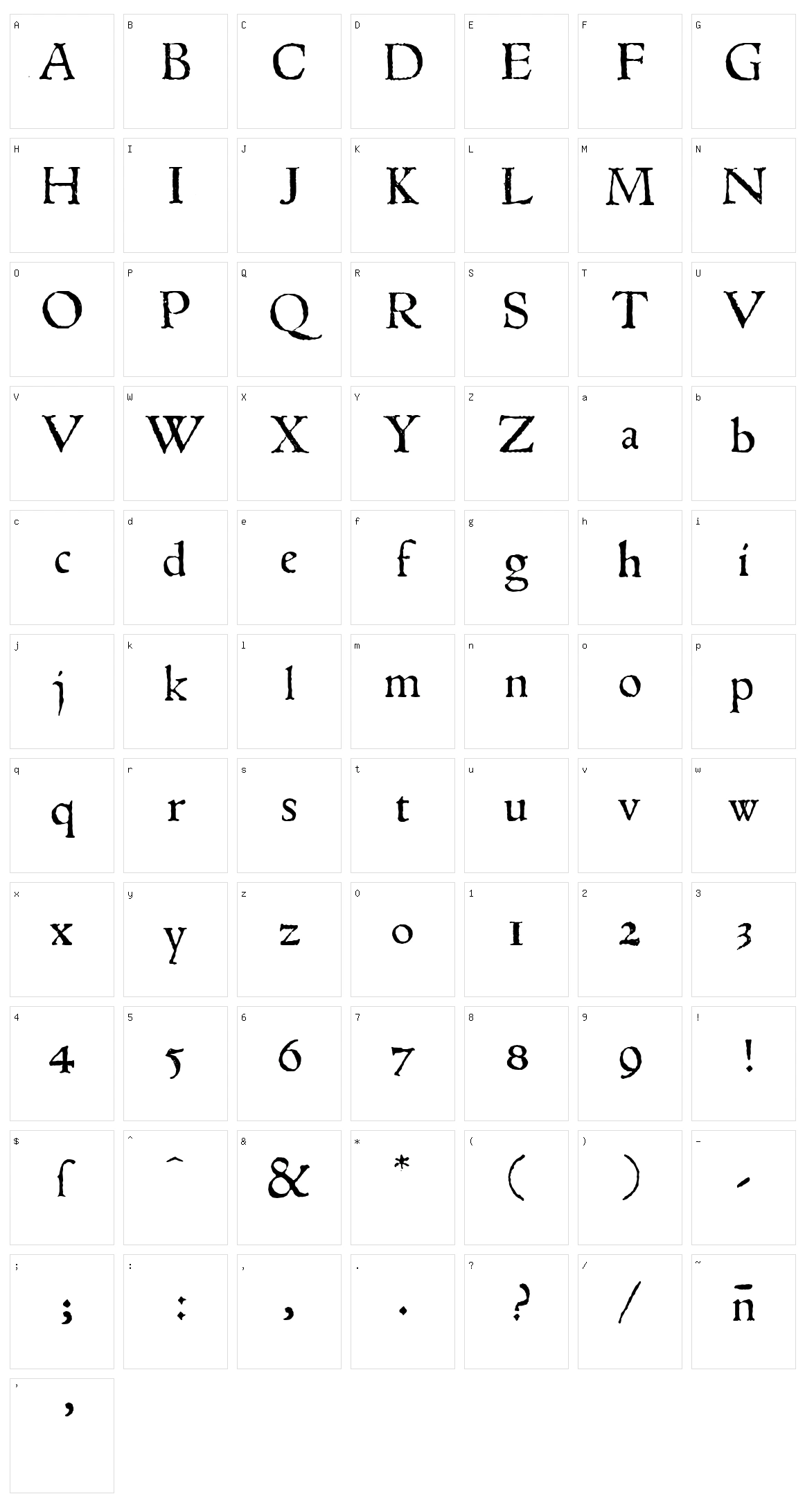 1543 Humane Jenson Character Set