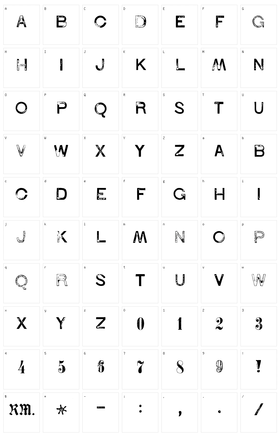 1938 Stempel Character Set