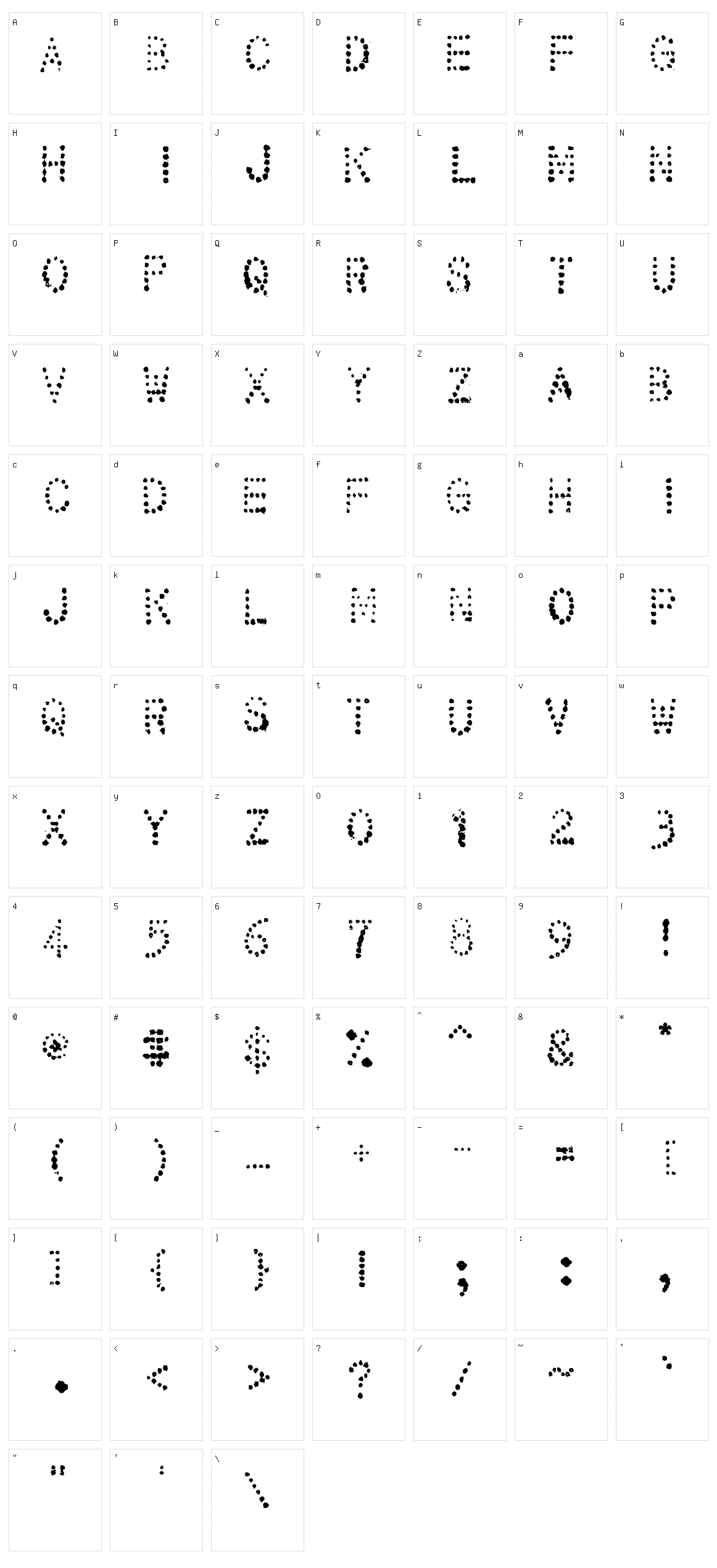 32 Pages Character Set