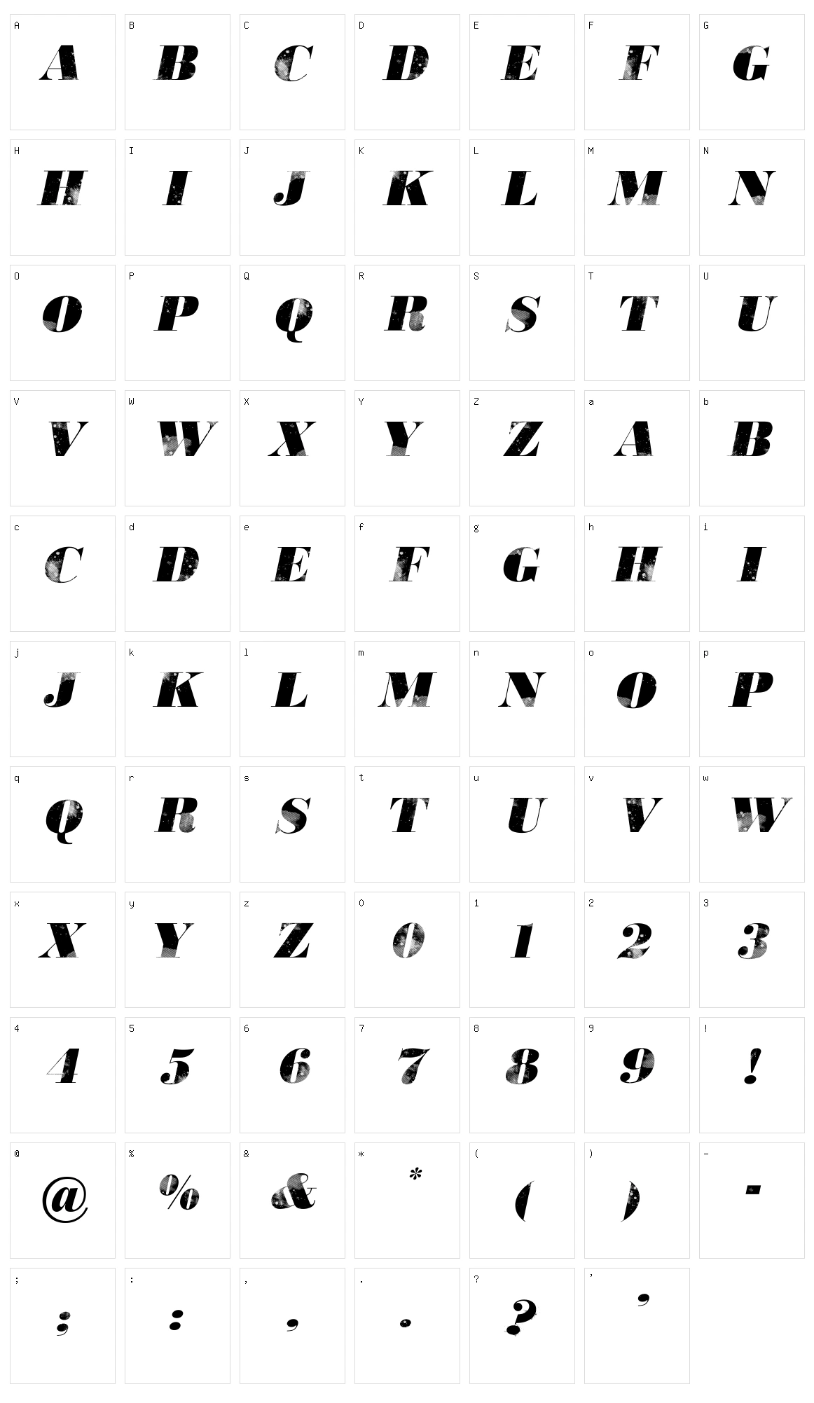 806 Typography Character Set