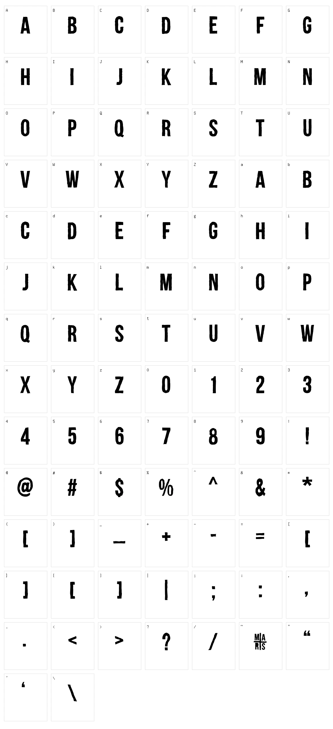 A For A Character Set