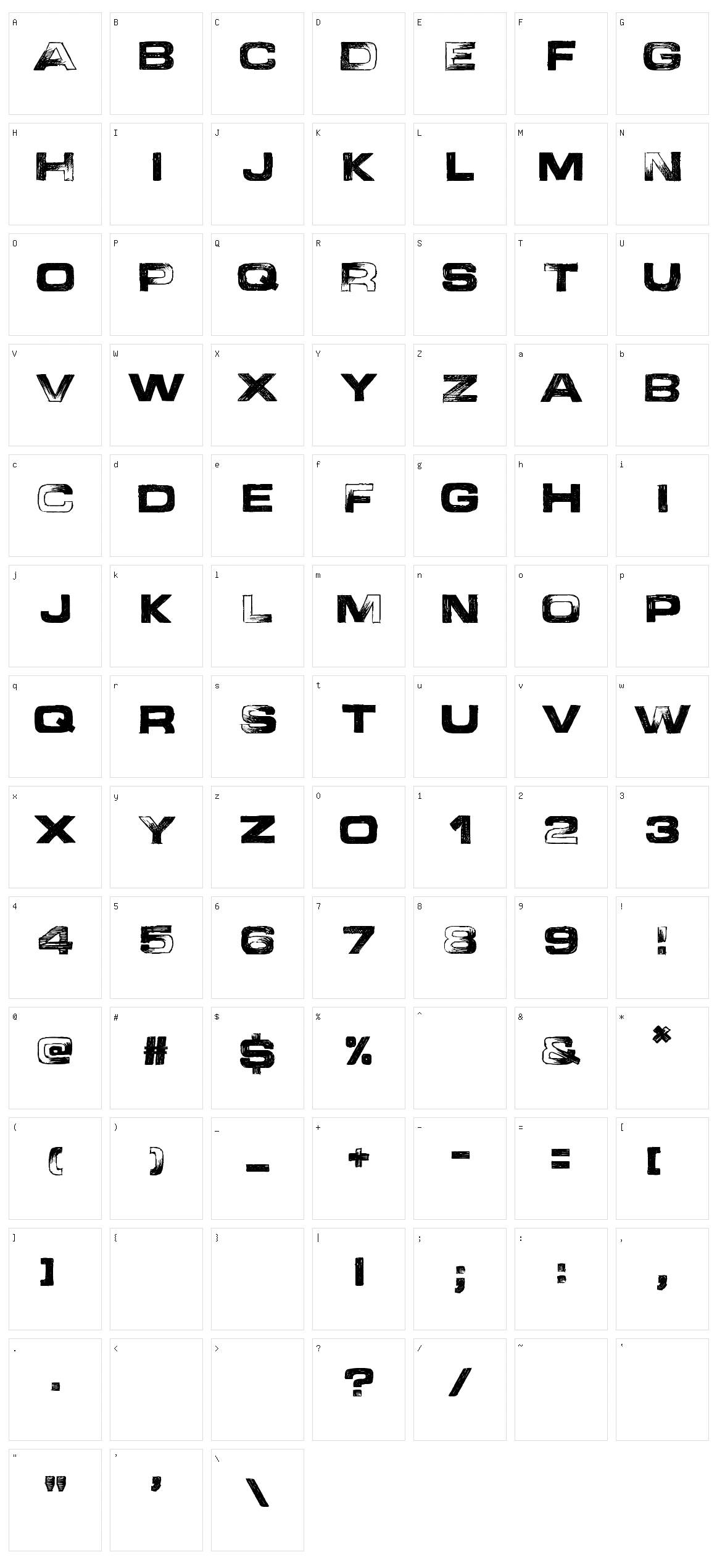 Abandon Character Set