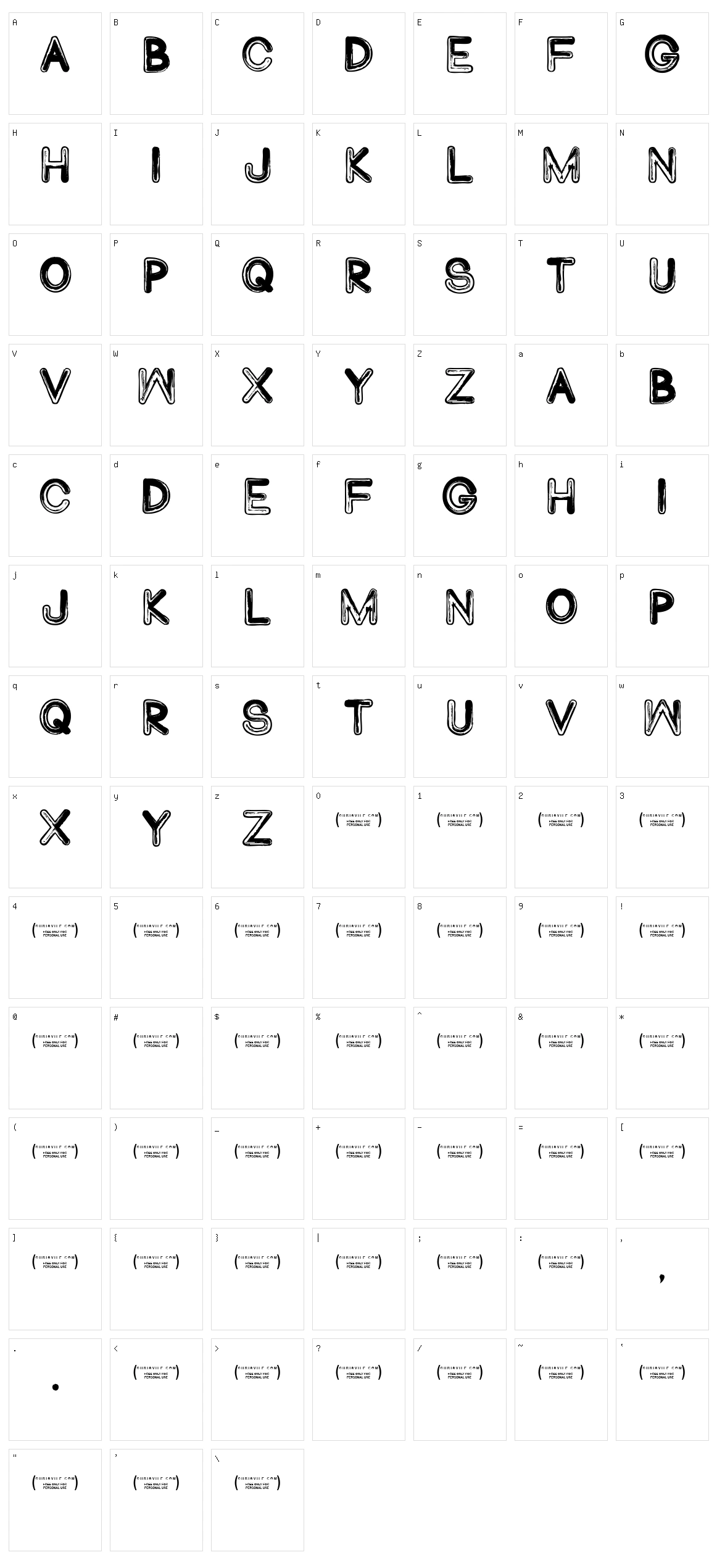 Abduco Character Set