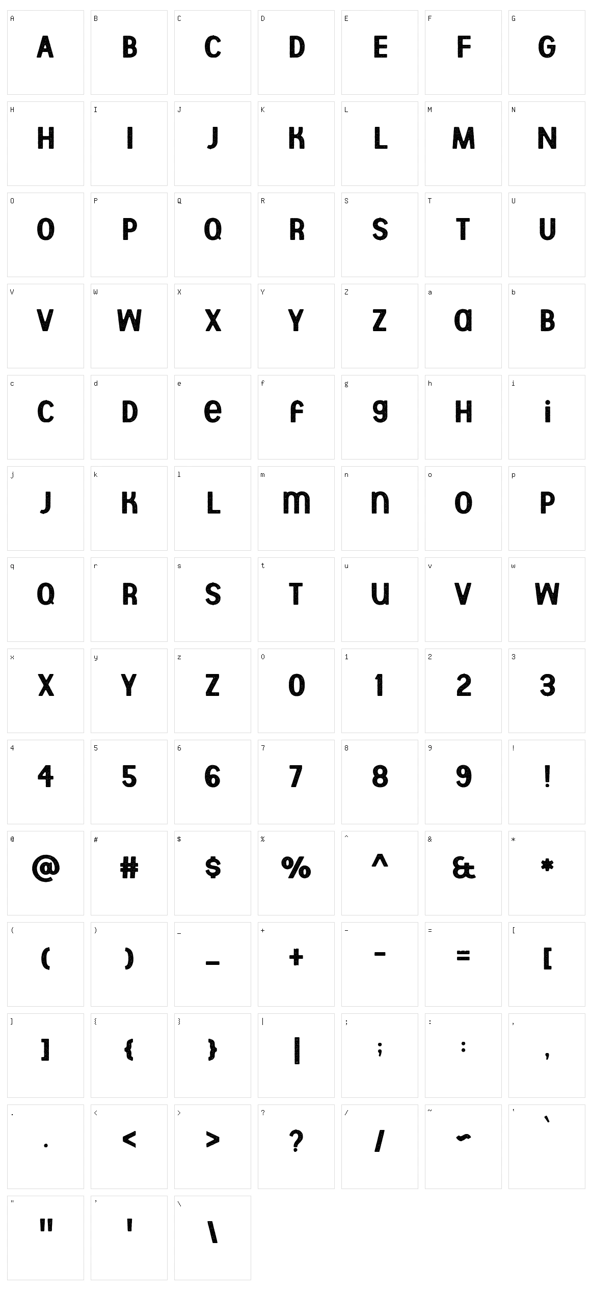 Aberforth Rough Character Set