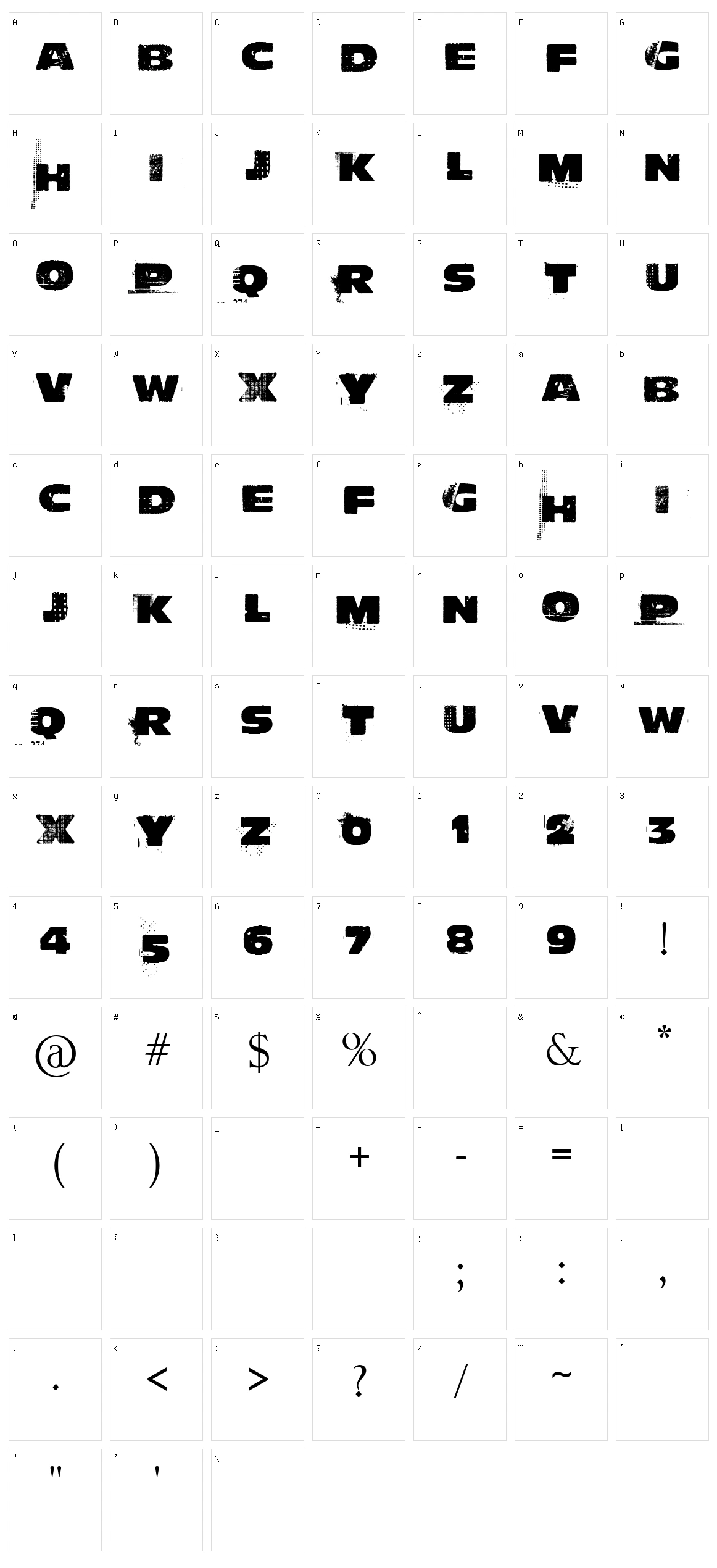 Actu Character Set