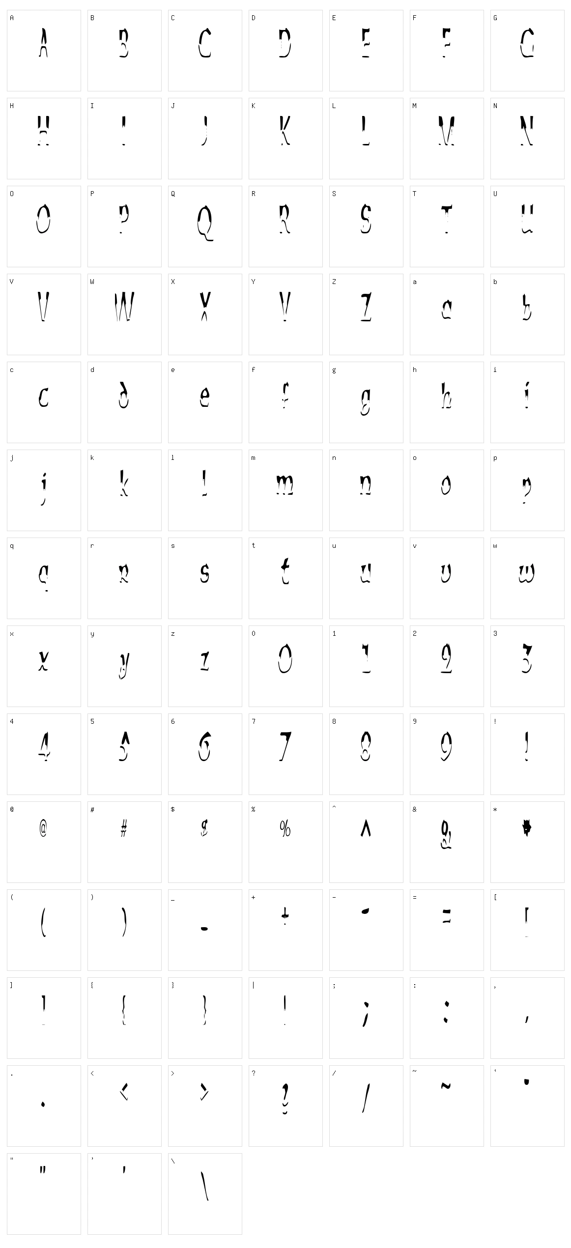 Alien Script Character Set