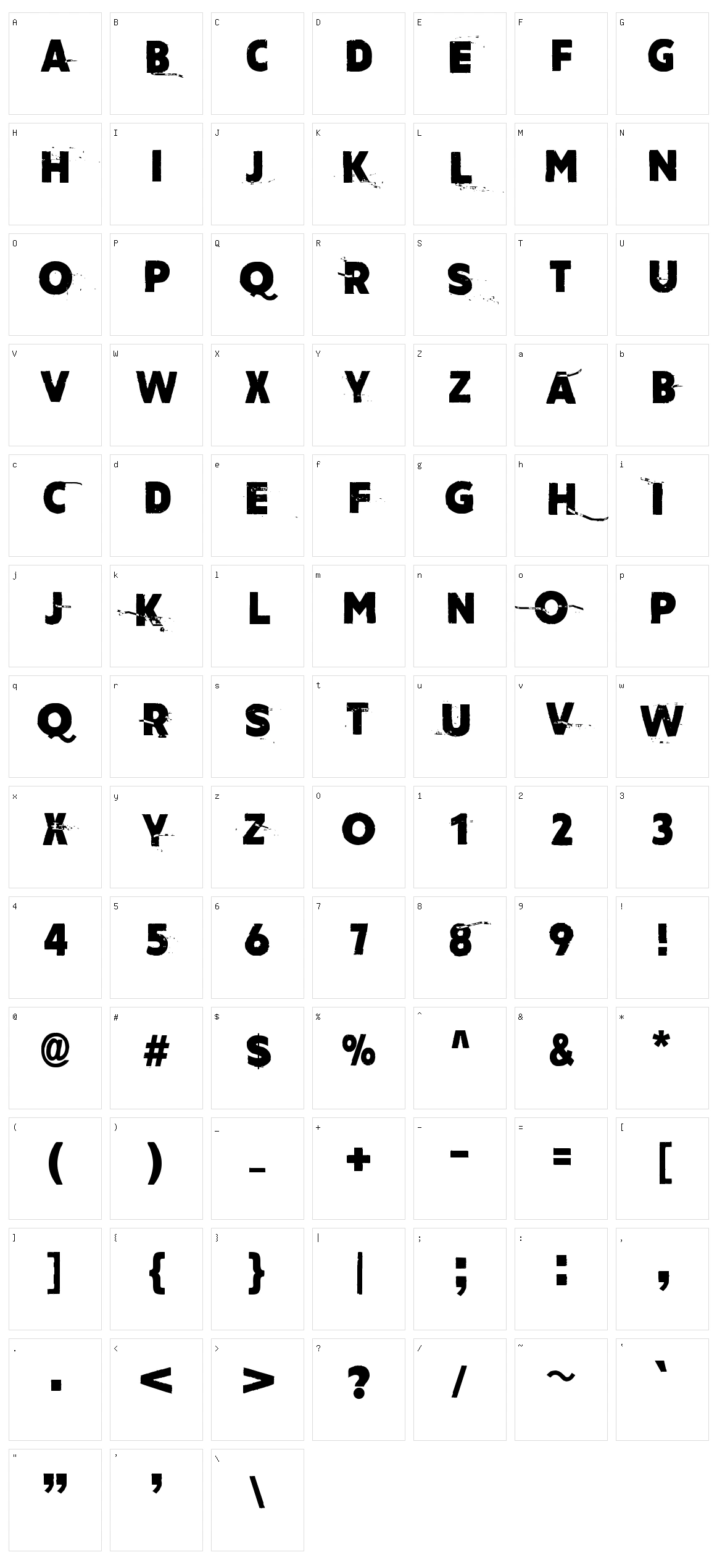 Amateur Character Set