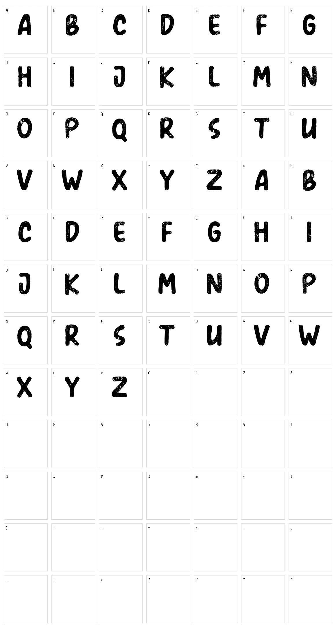 Amerio Rough Character Set