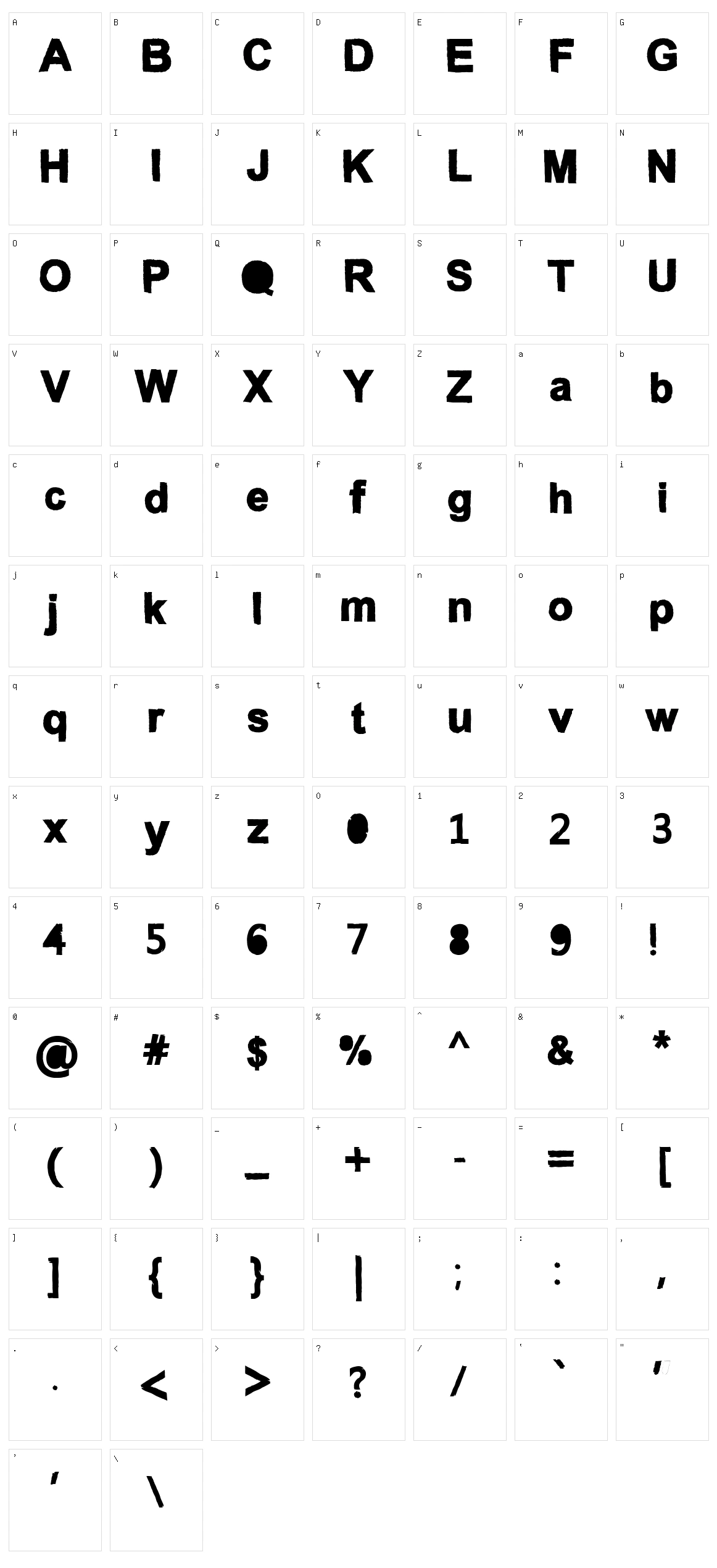 Anconventional Character Set
