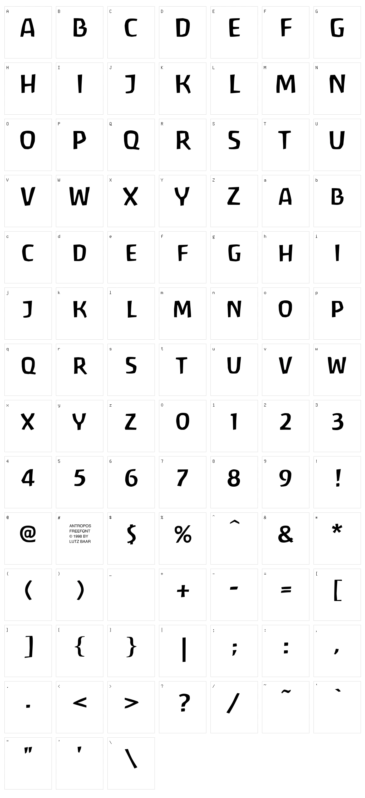 Antropos Character Set