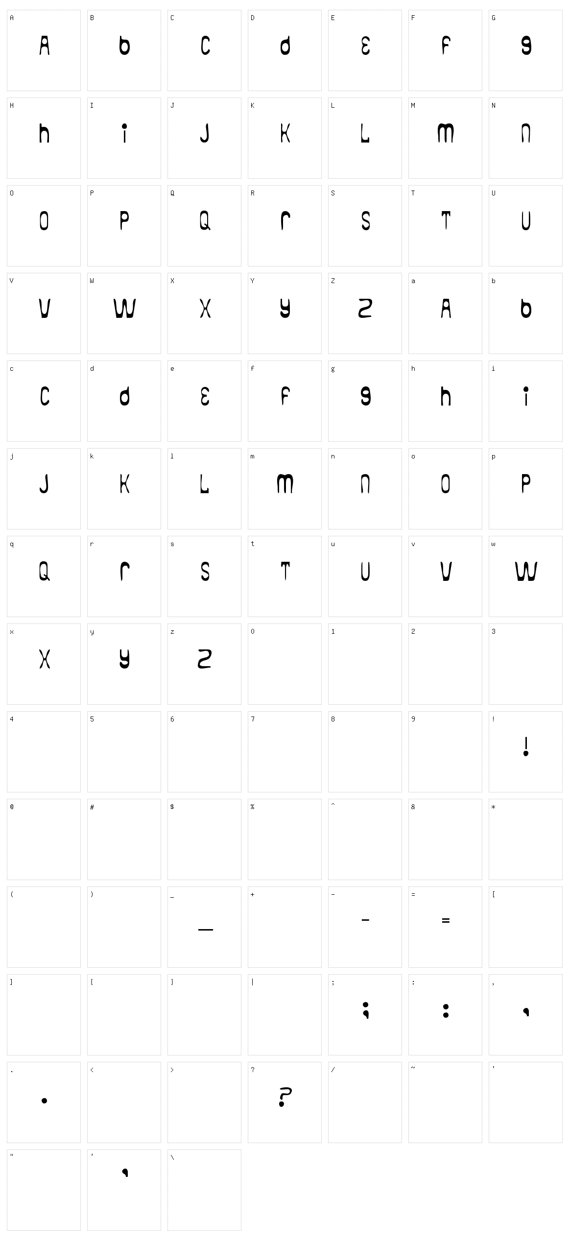 Aqualib Character Set