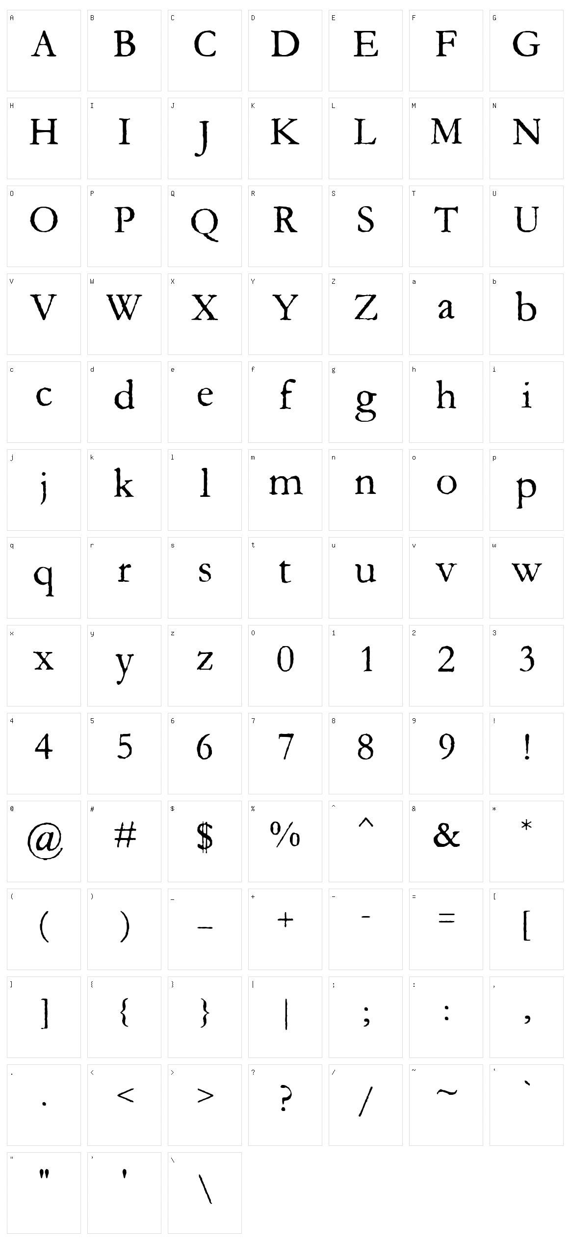 Aquifer Character Set