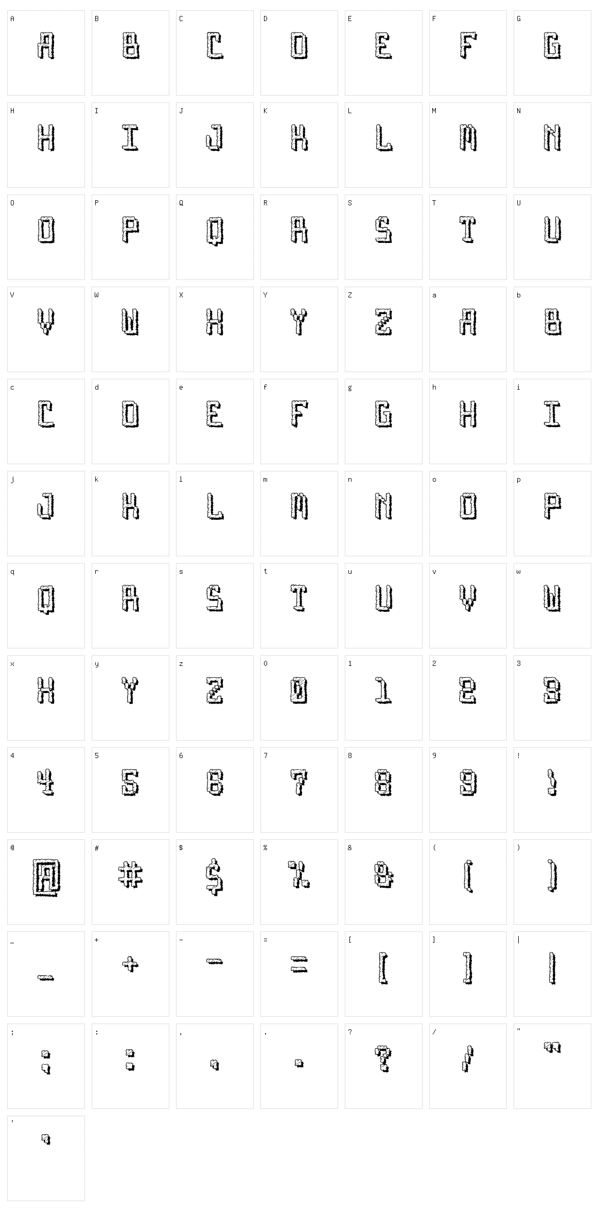 Arcade Nightmare Character Set