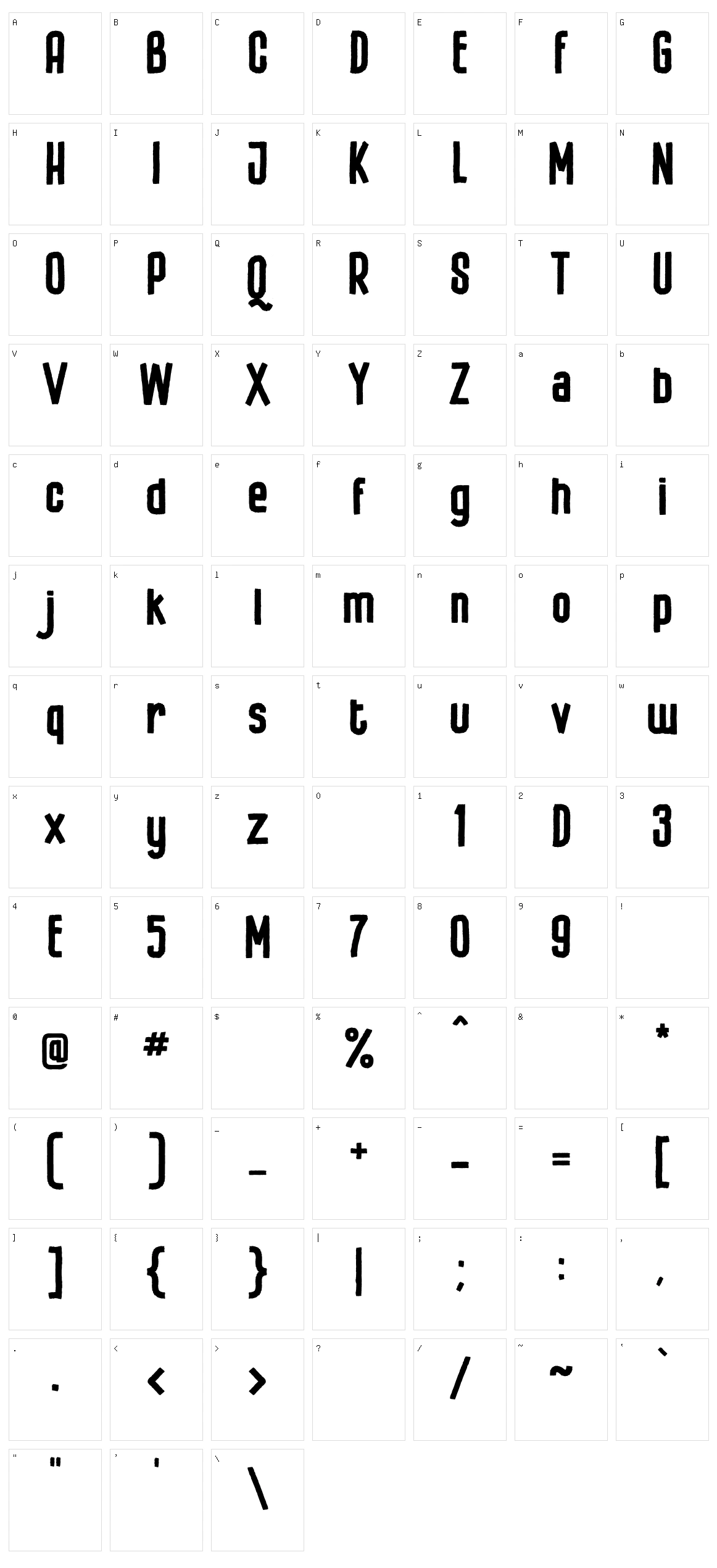 Arvizu Character Set