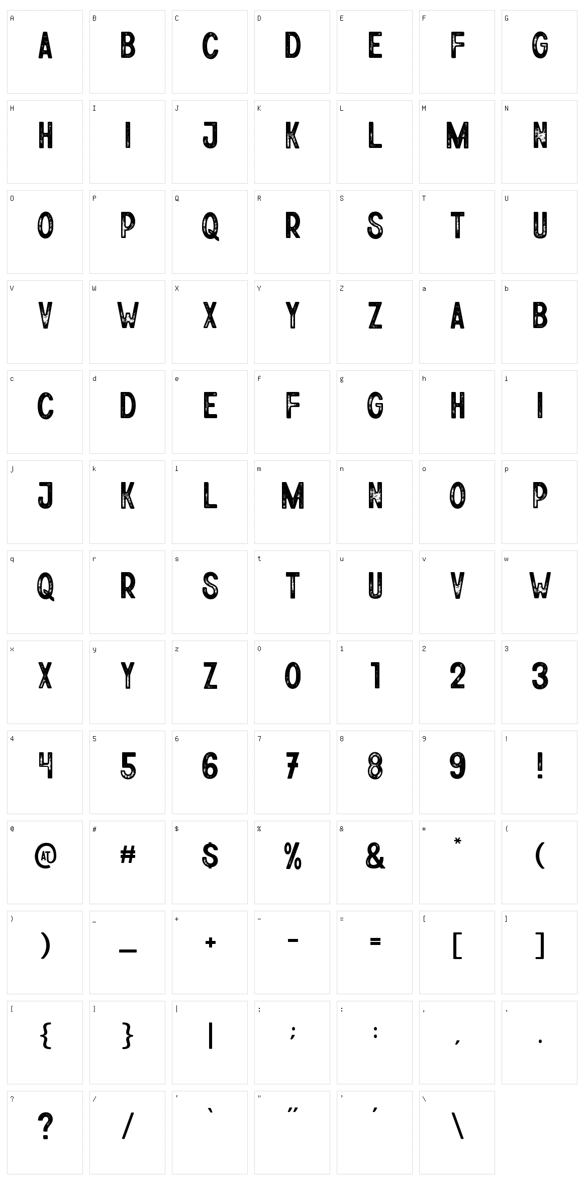 Athena Rustic Character Set