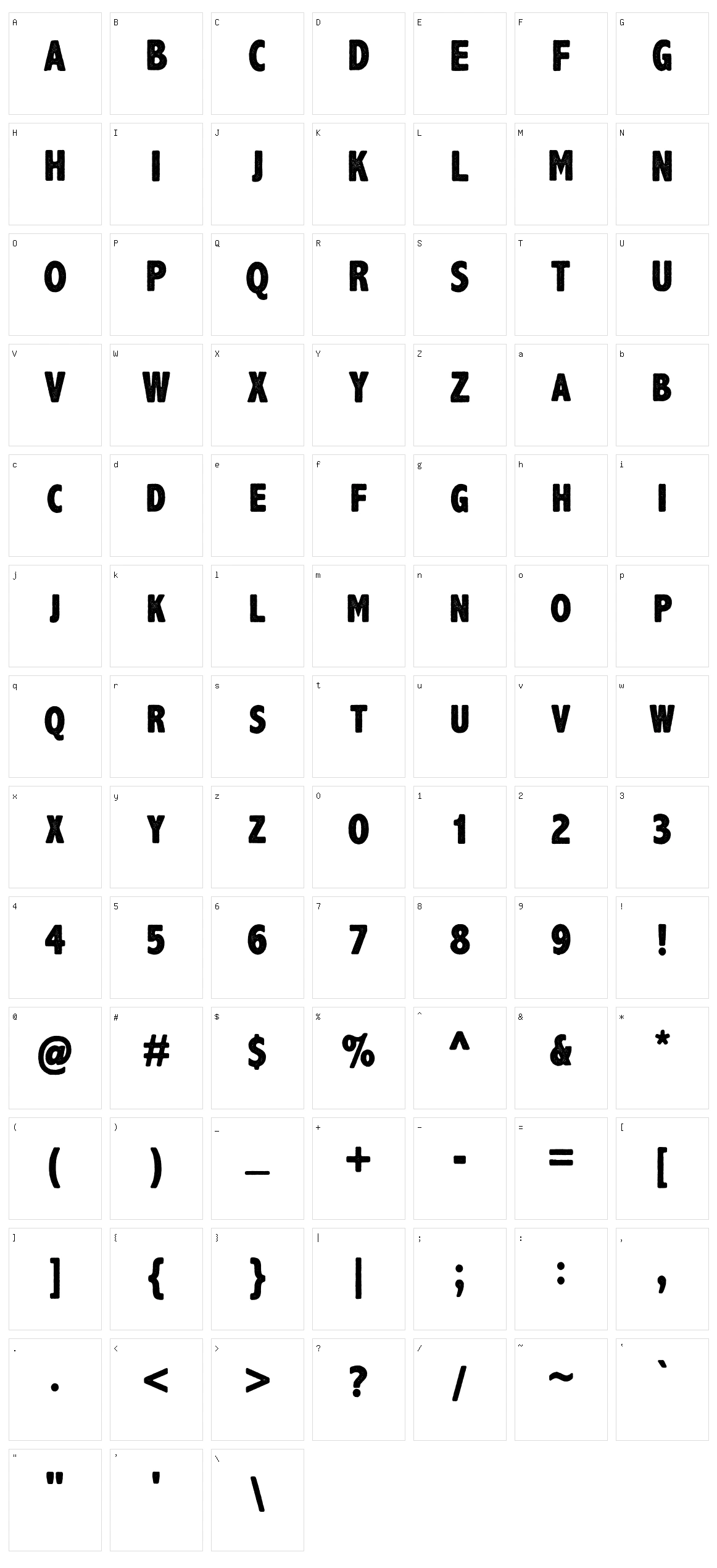 Axe Handel Character Set