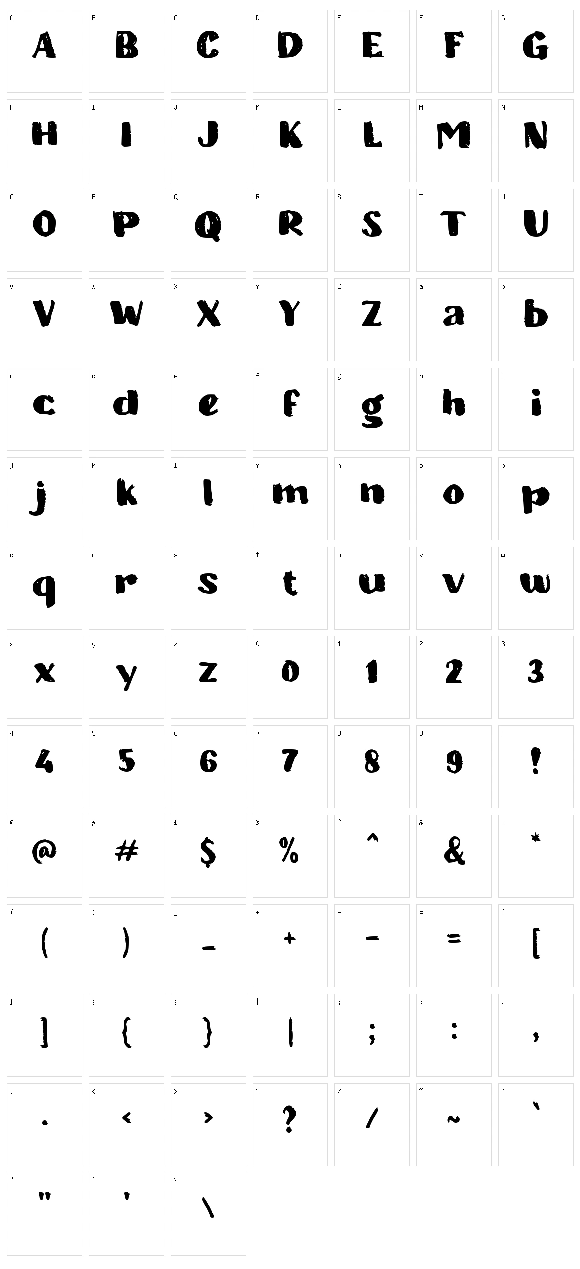 b Butaspasi Character Set