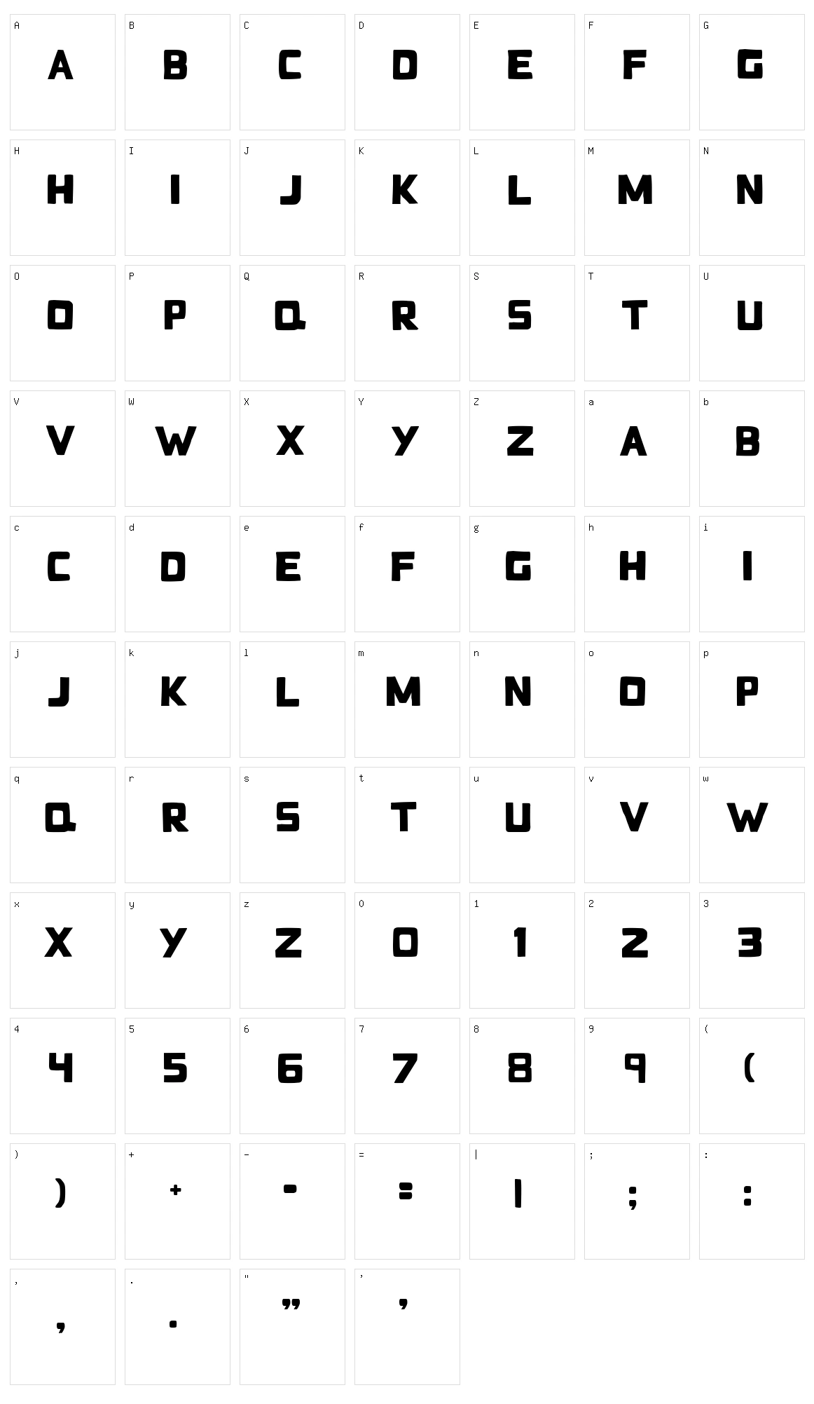 Bad Blocks Character Set