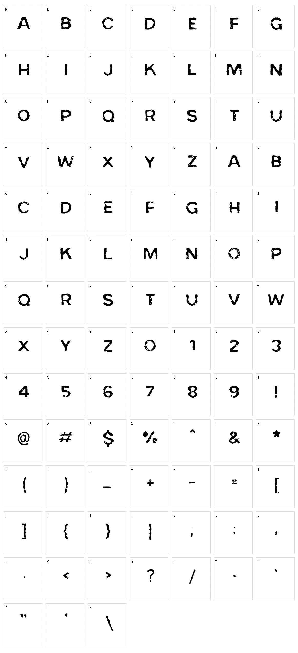 Bad Skizoff Character Set