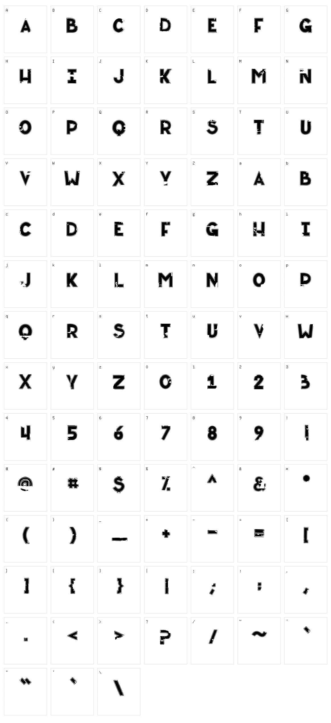 Badcab Character Set