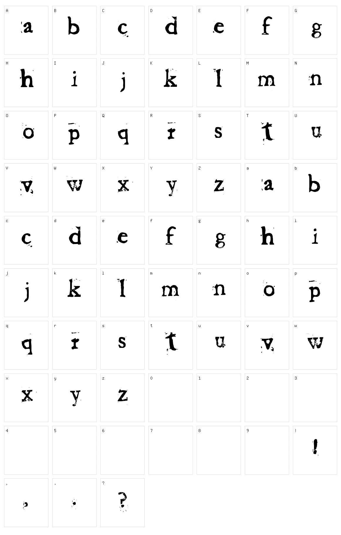 Baketvalley Old Face Character Set