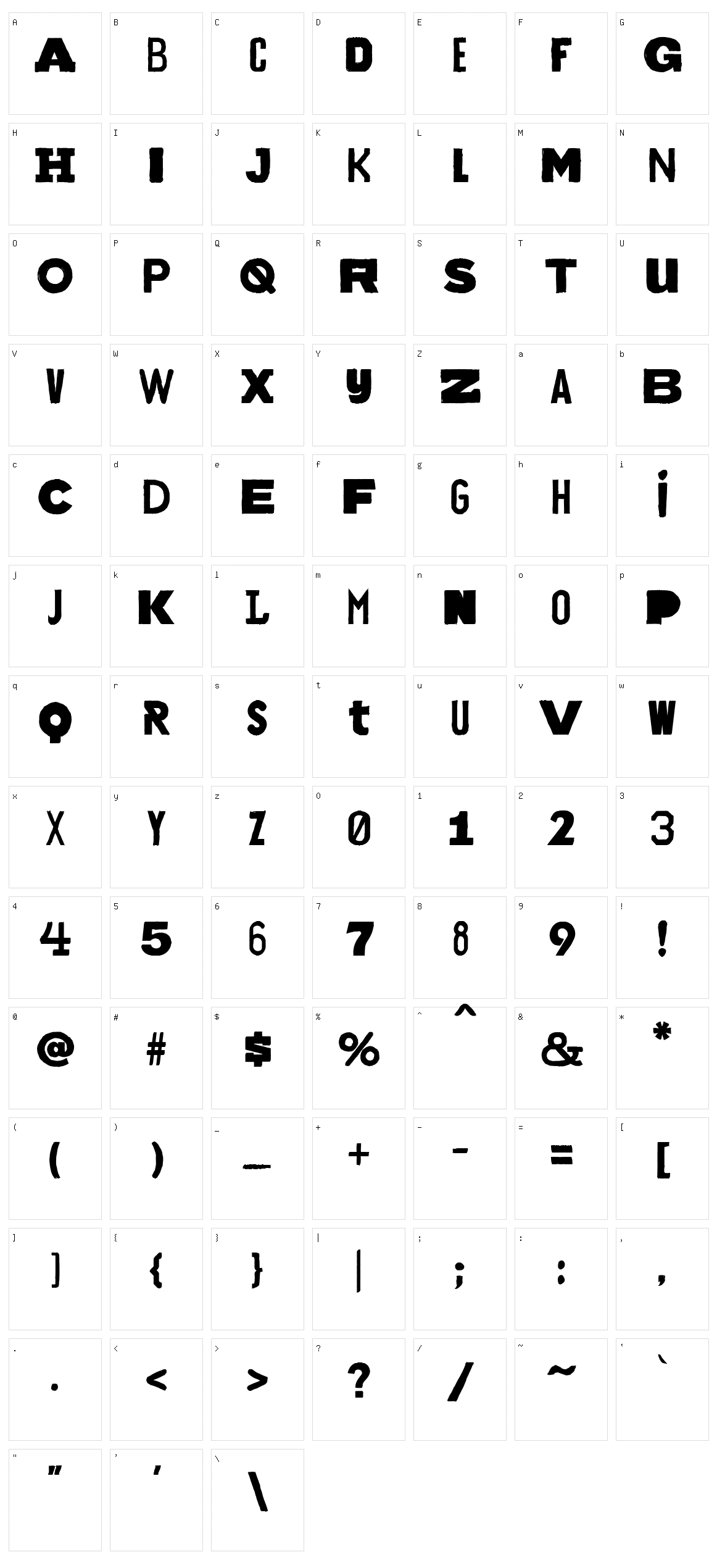 Bakunin Character Set