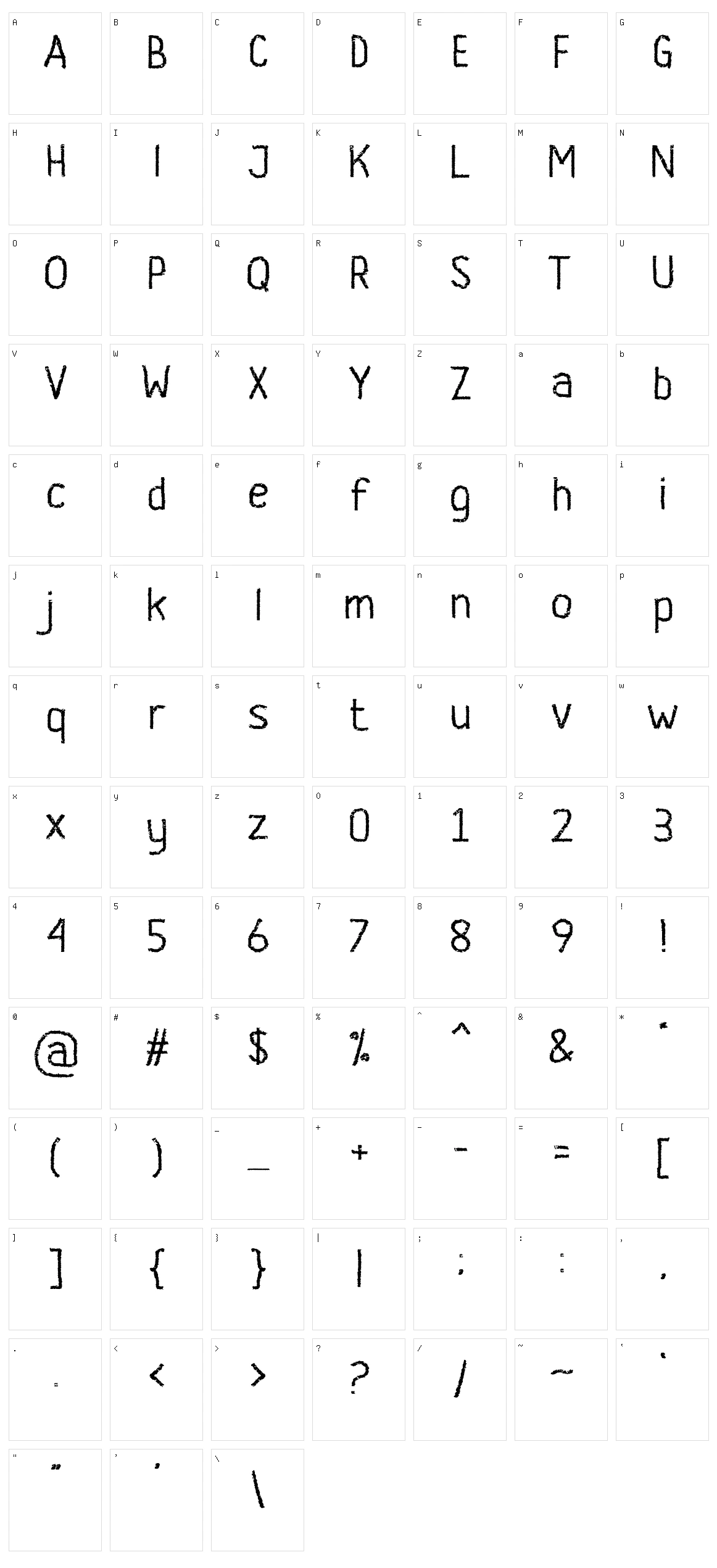 Banda Character Set