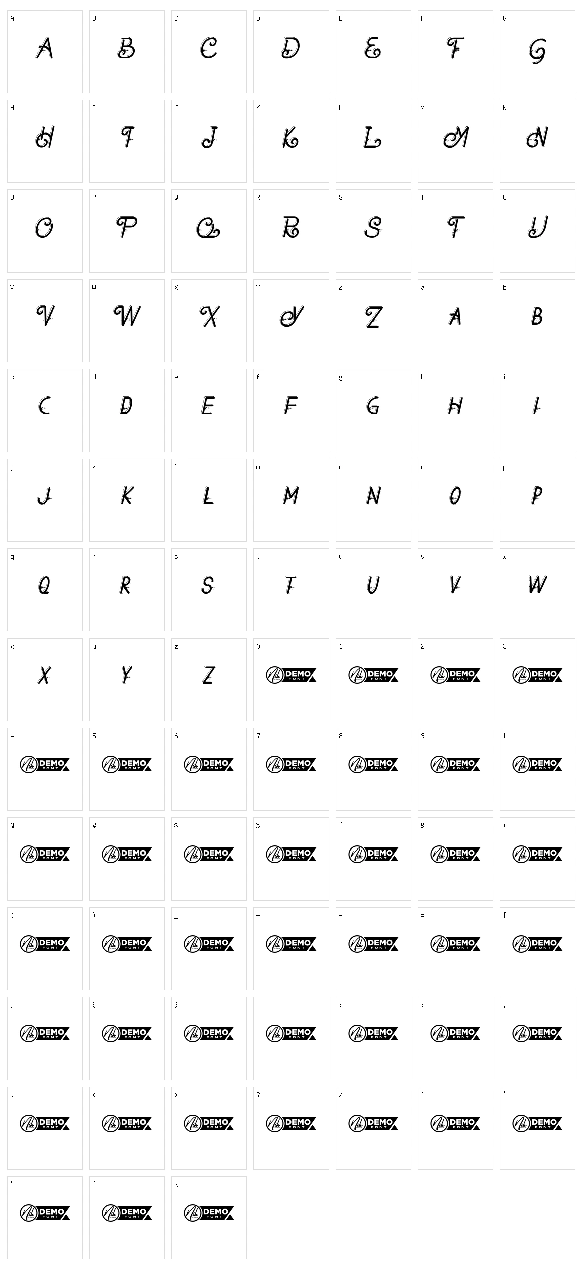 Barheto Character Set
