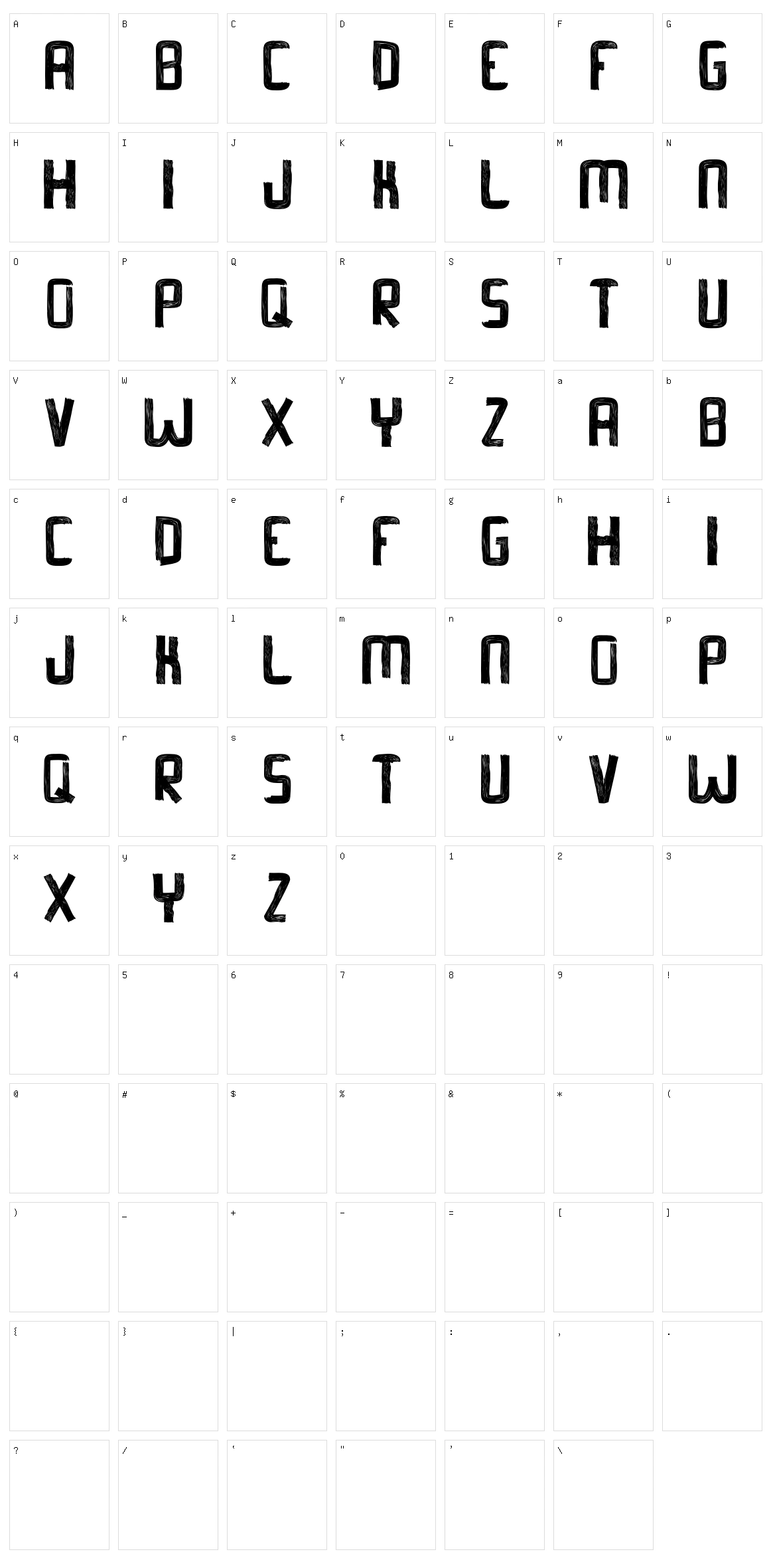 Barker AllCaps Character Set
