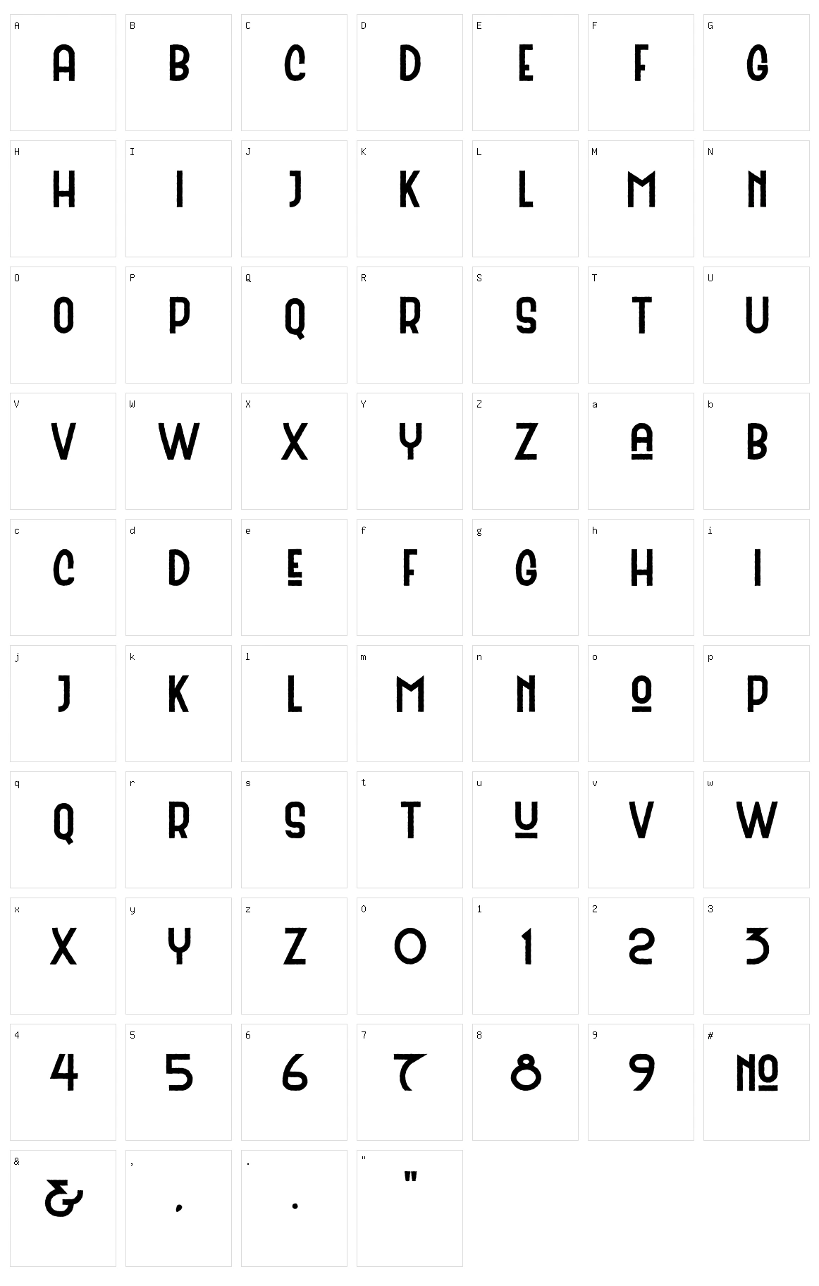 Batavia Sans Clean Character Set