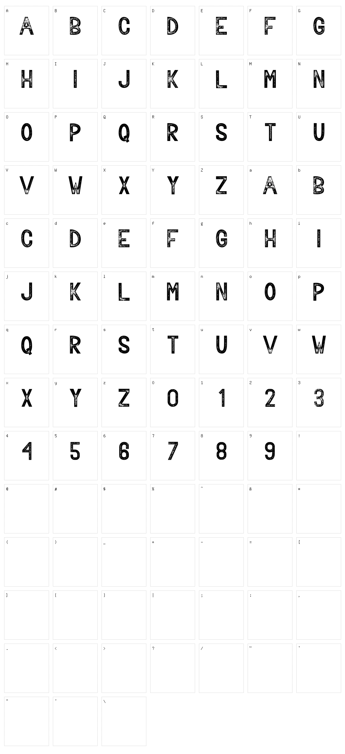 Bavalor Character Set