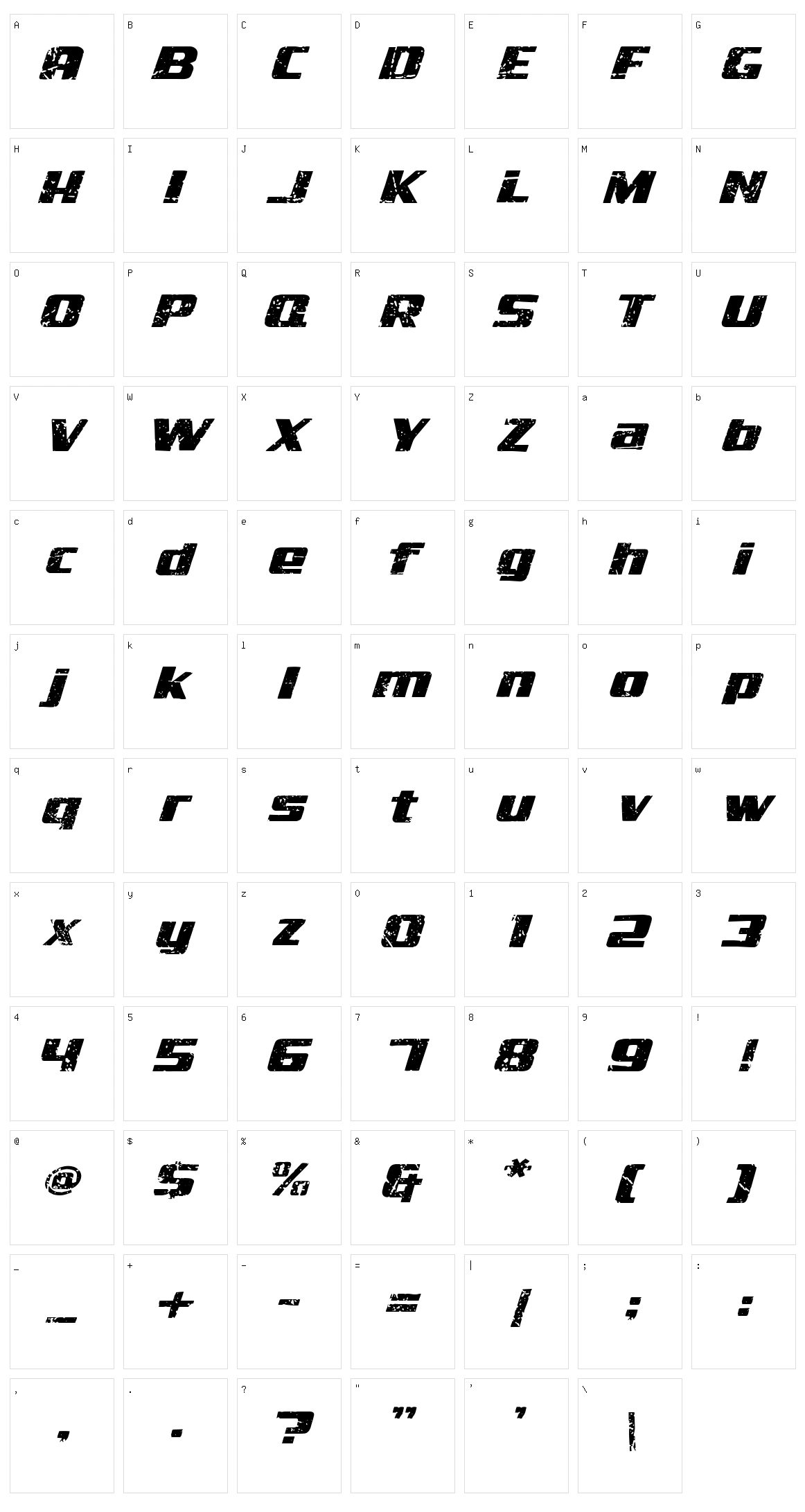 Baygo Character Set