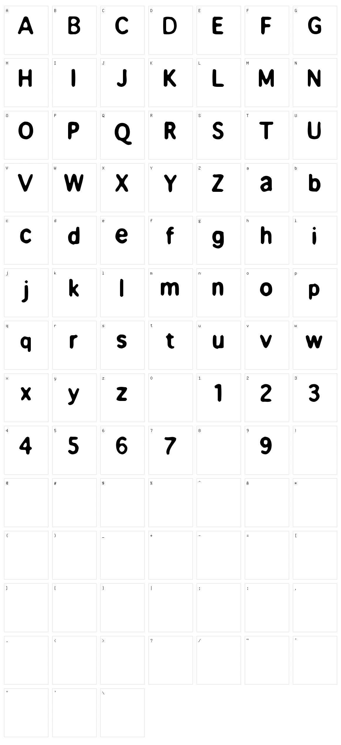 Beppofet Character Set