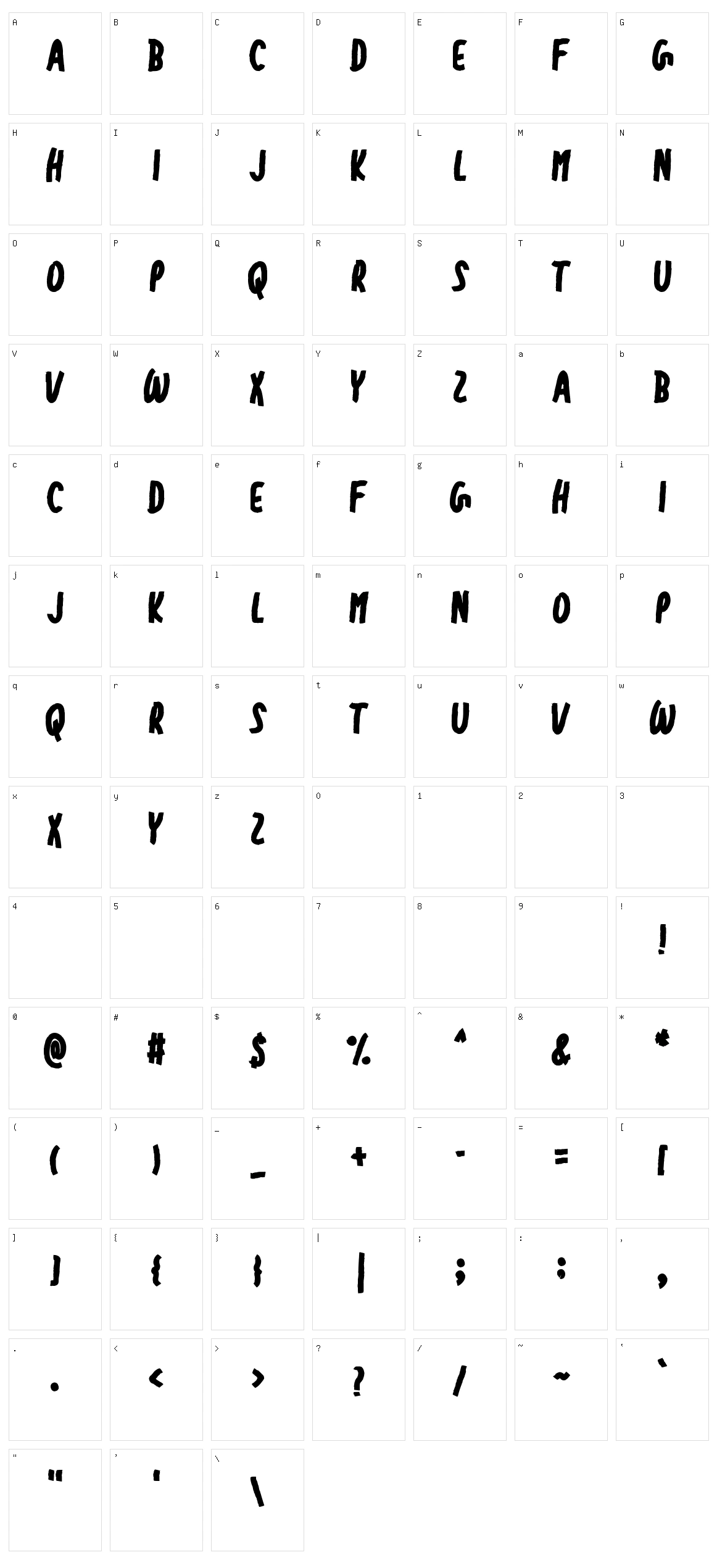 Bexirow Character Set