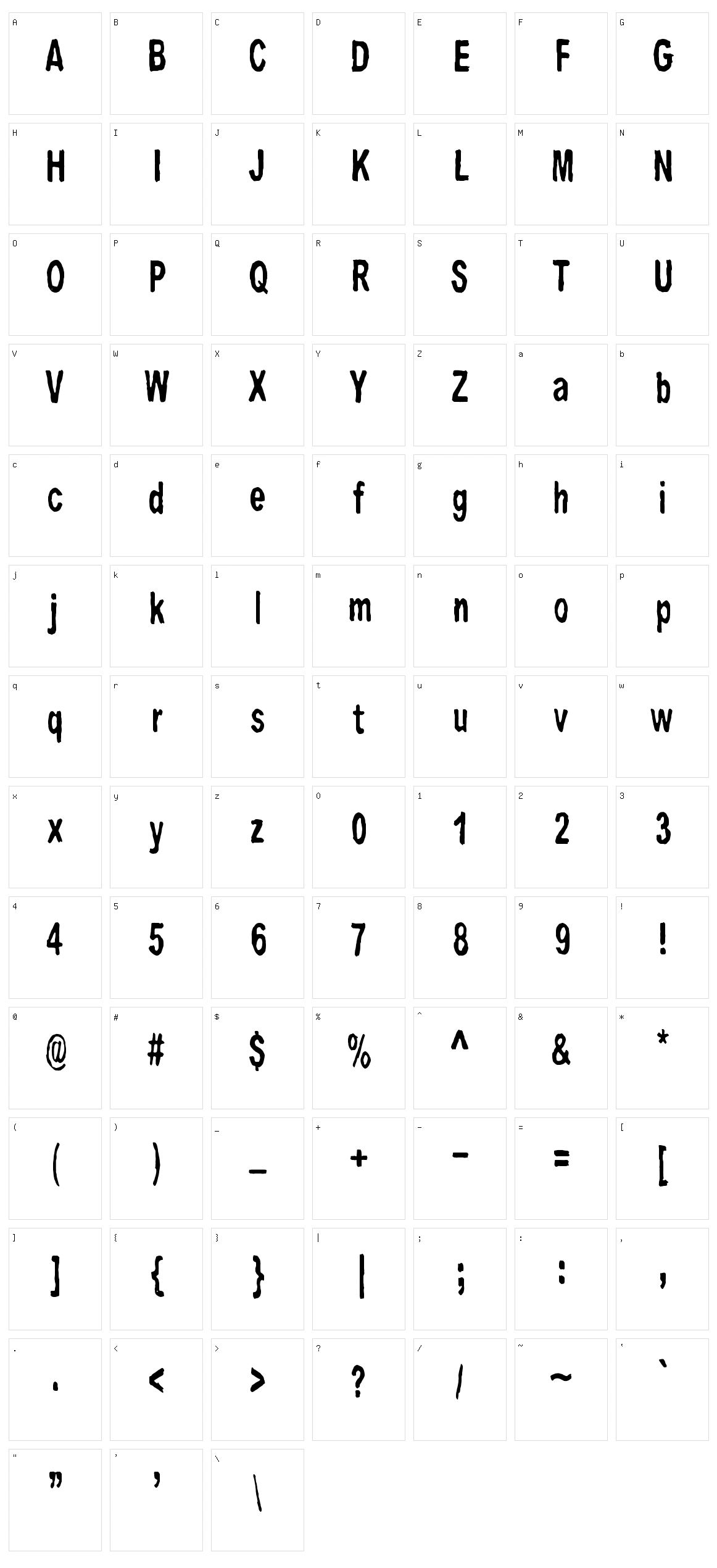 Big Bubu Character Set