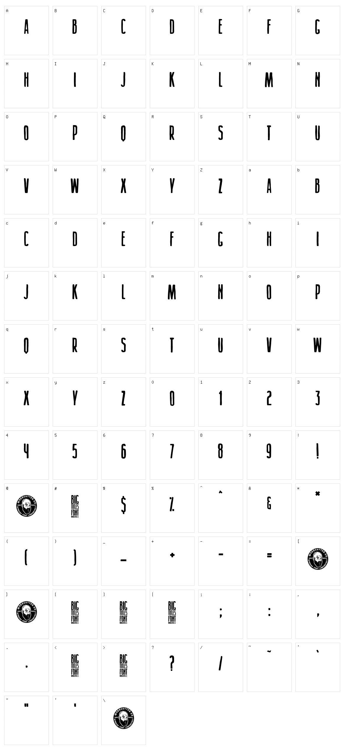 Big Titles Character Set