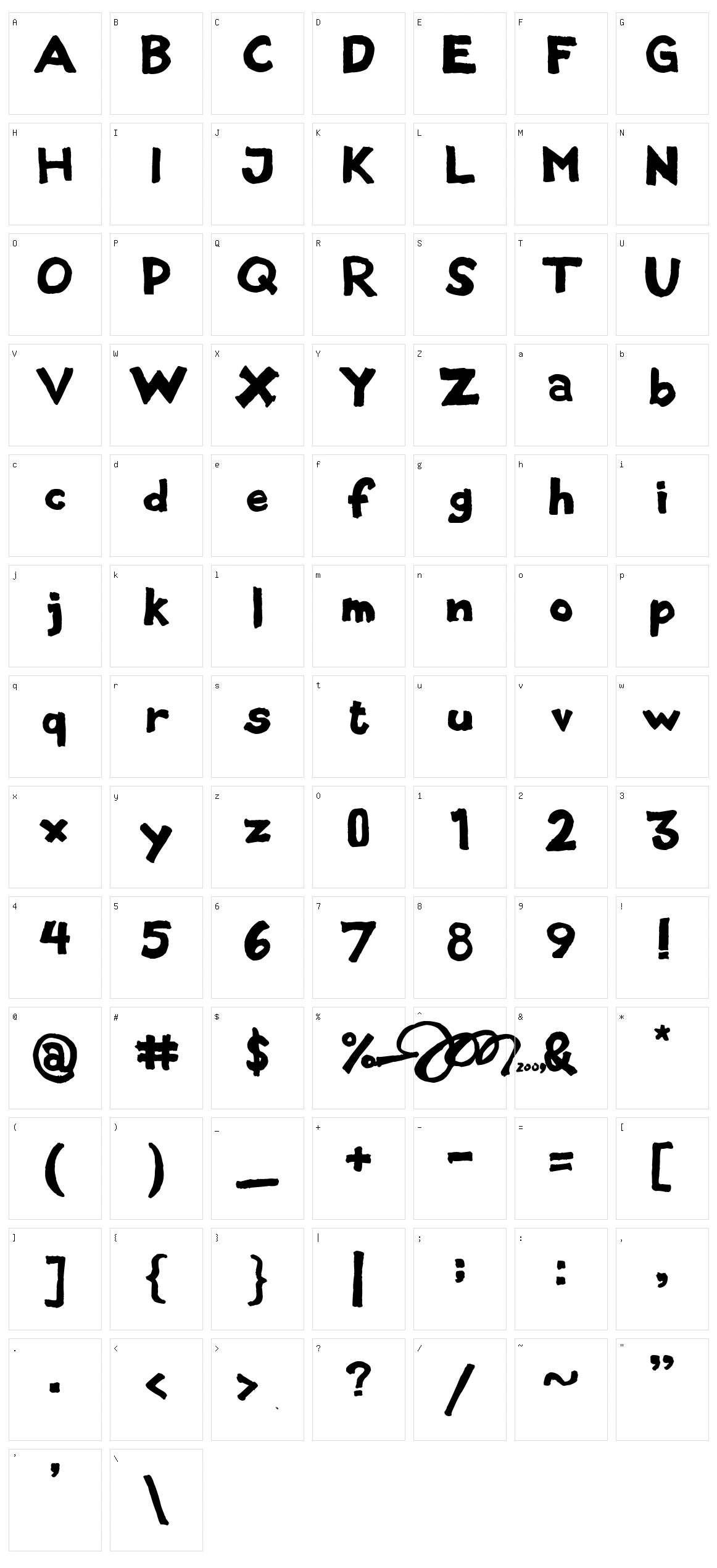 Black Metal Sans Character Set