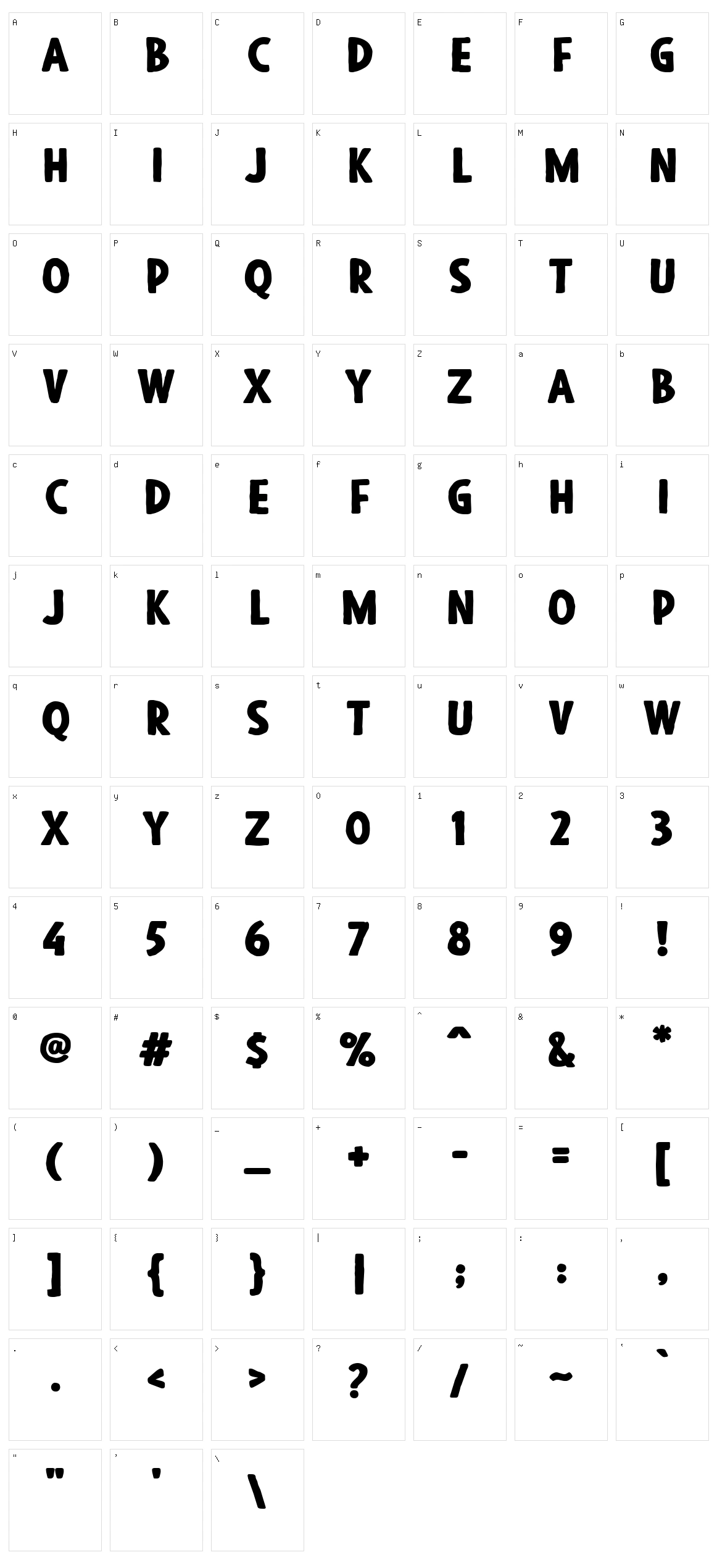 Blackore Character Set