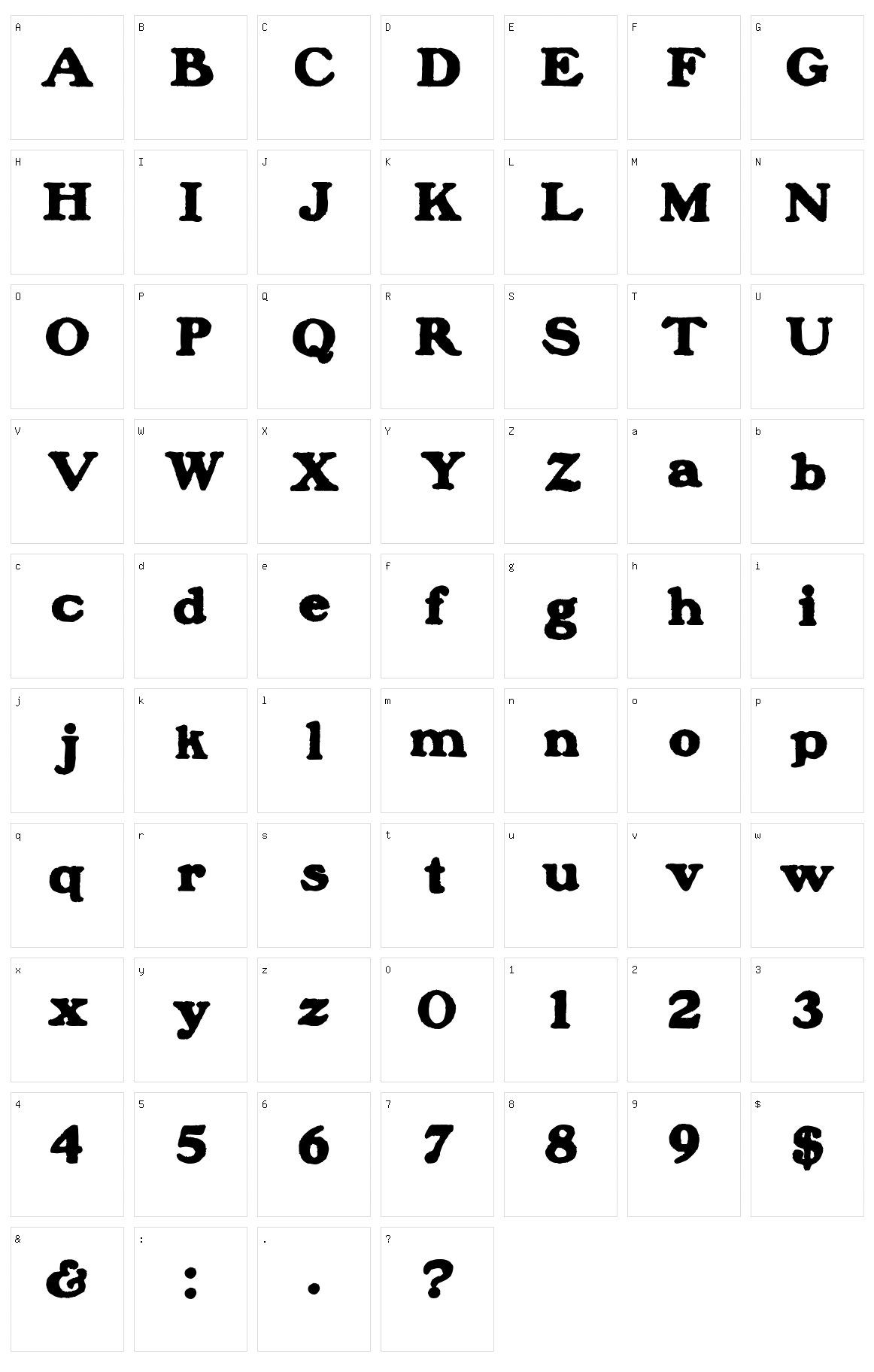 Blanchard Inland Character Set