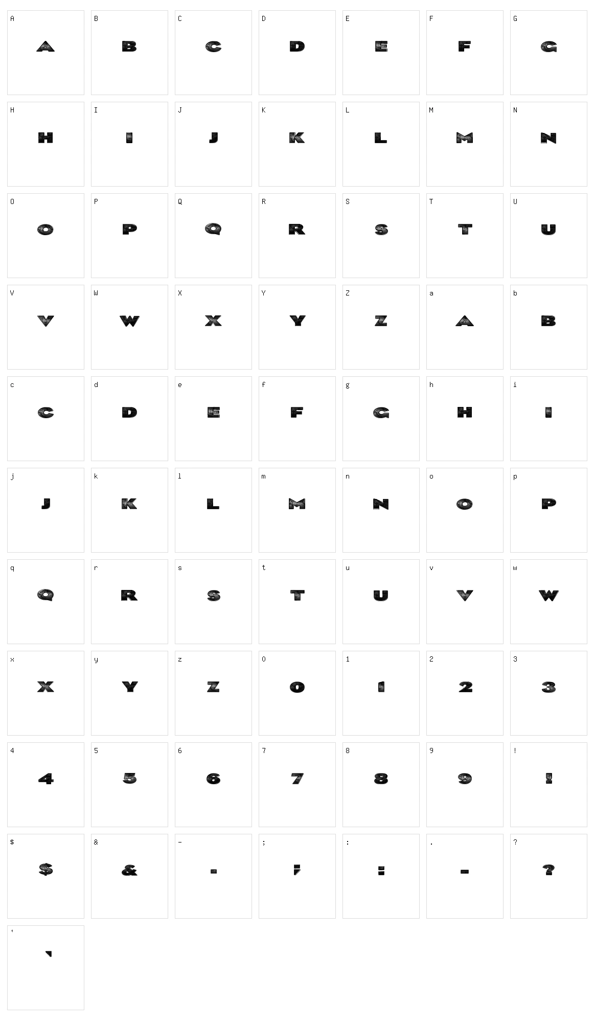BlkLite Character Set