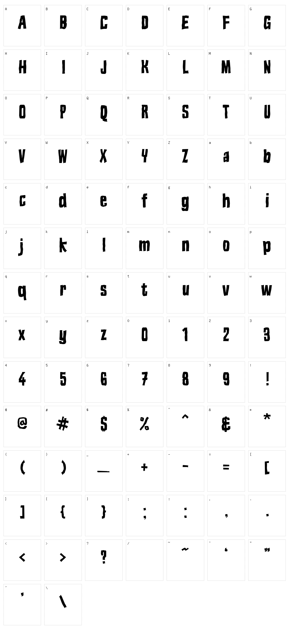 Blok Character Set
