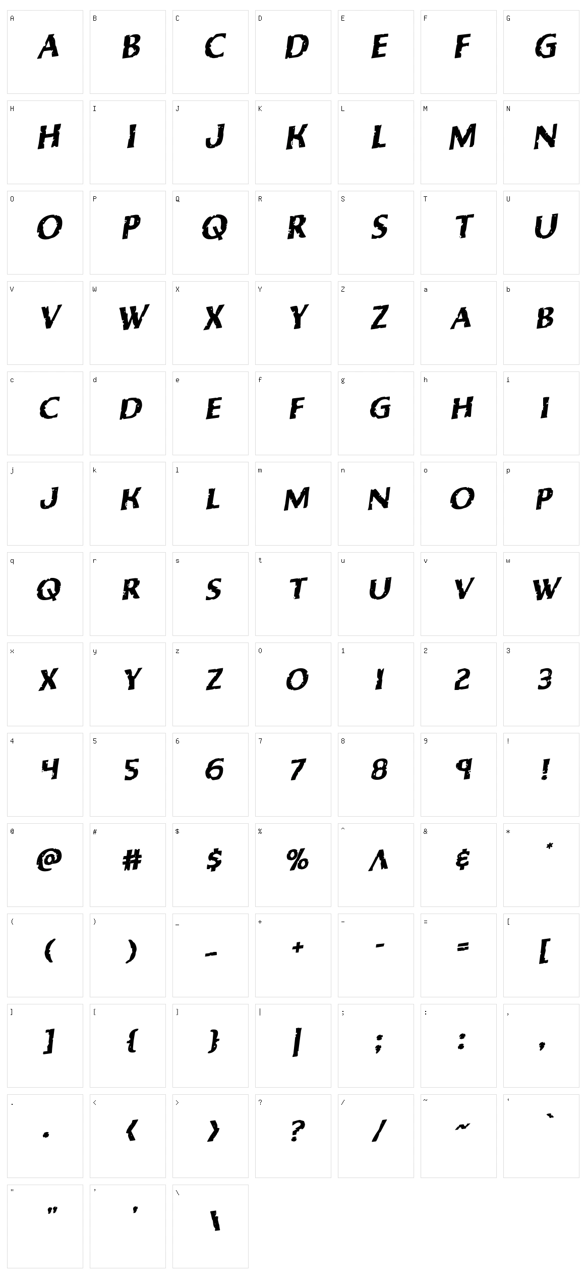 Body Swipers Character Set