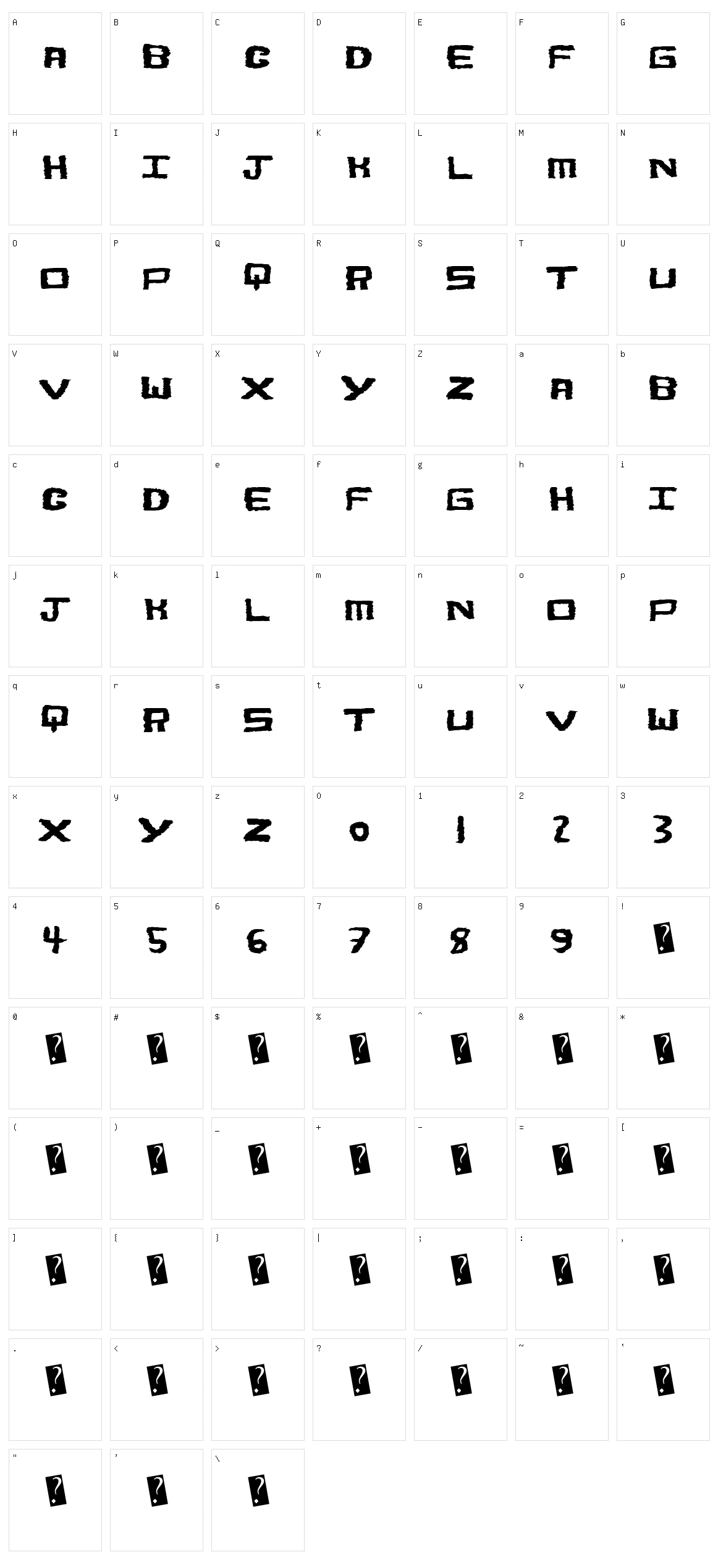 Bold Shake Character Set