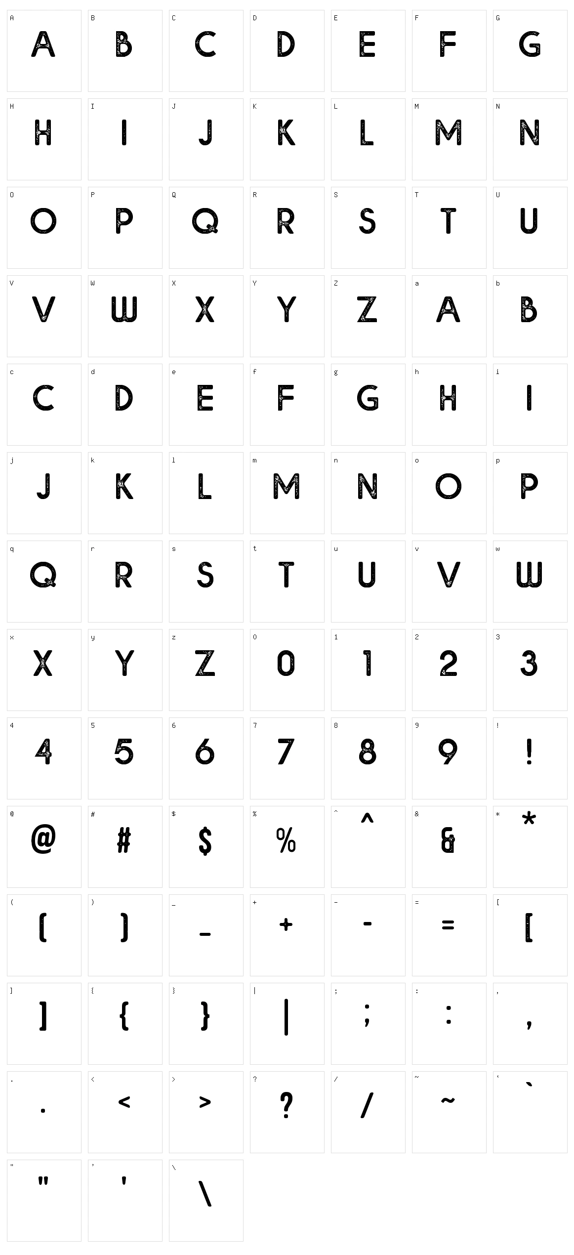 Bolde Rough Character Set