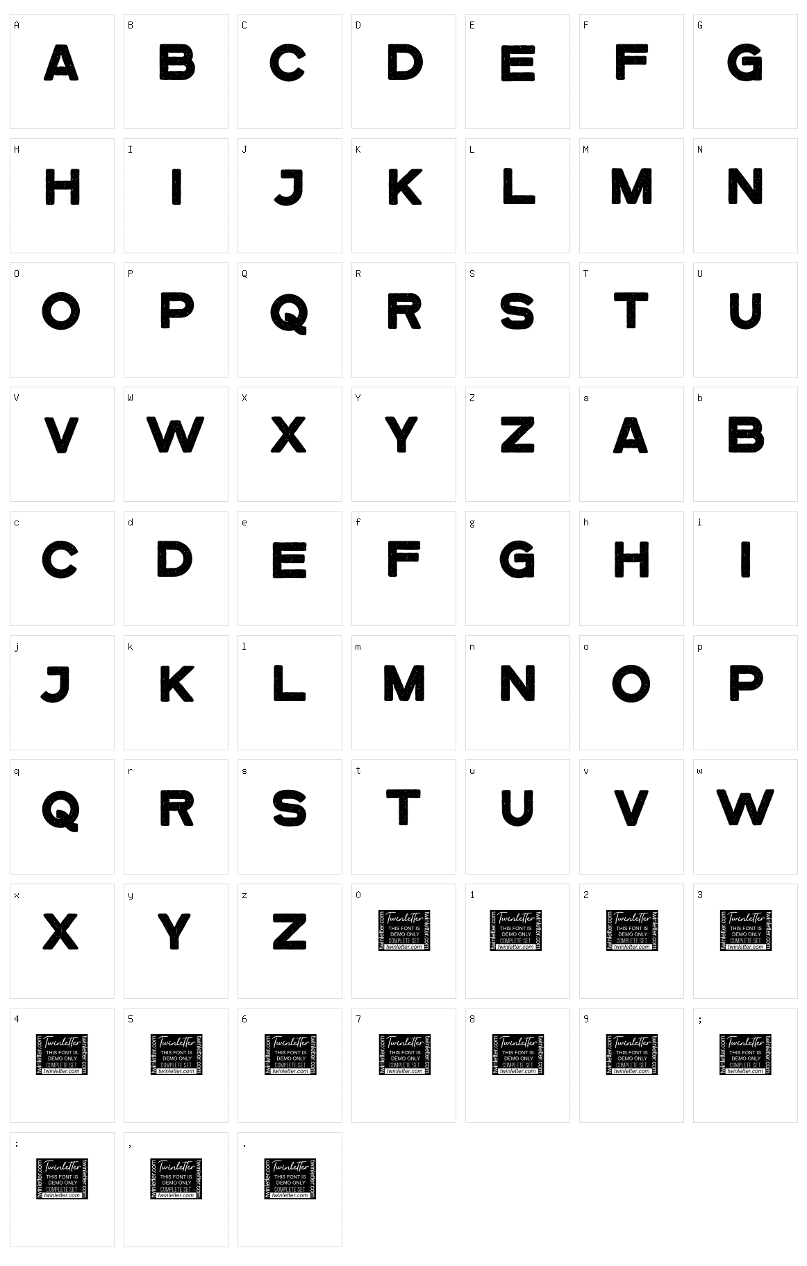 Brefa Character Set