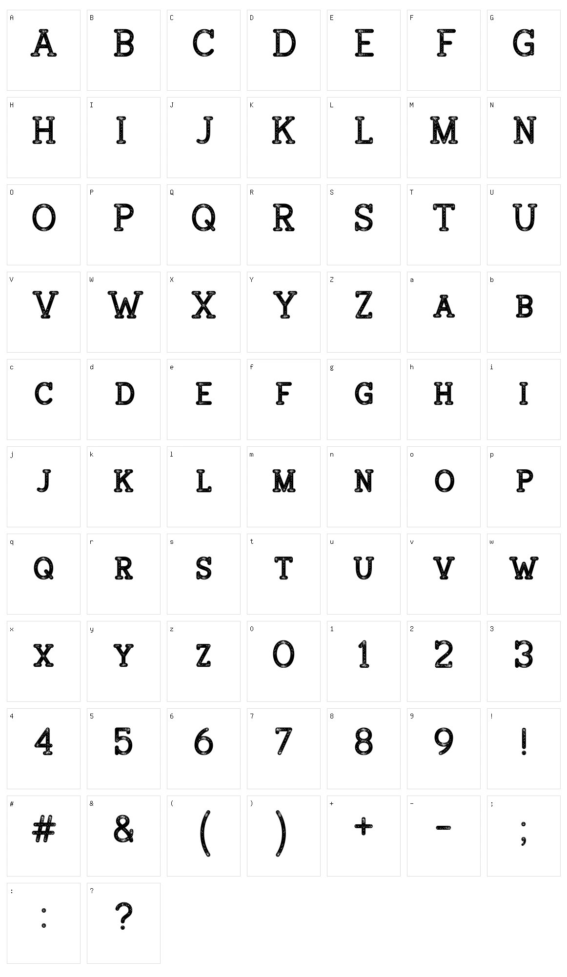 Broster Character Set