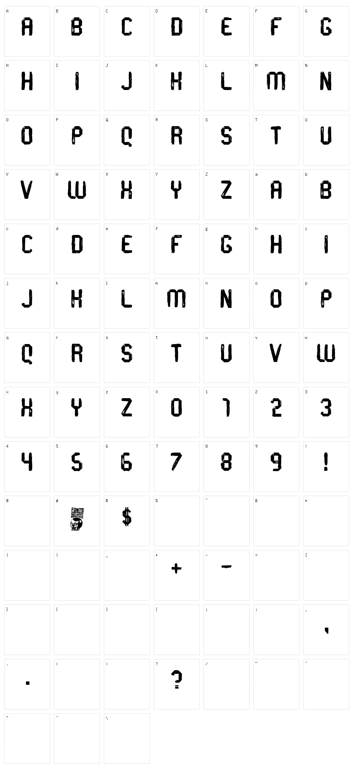 Brushland Character Set